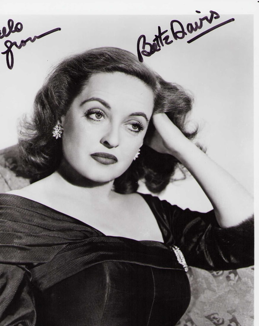 Bette Davis signed photograph: A vintage photo signed in the 1980s by the legend Certificate of AuthenticityEVERY item in this auction comes with at minimum a fully illustrated and serial numbered COA signed by the worlds leading