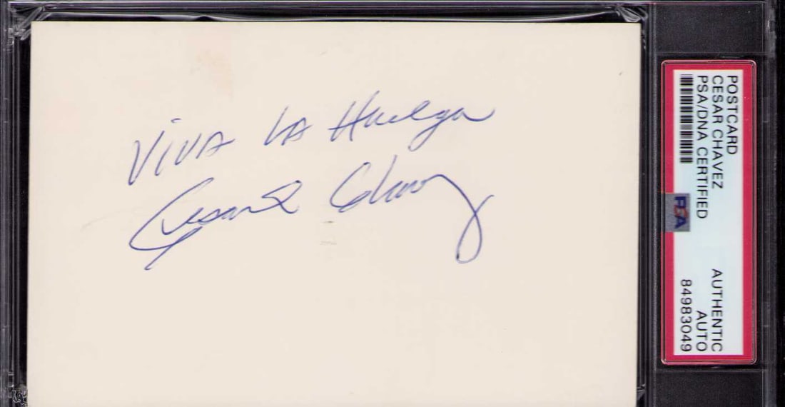 Cesar Chavez signature PSA Slabbed (1 of 1)