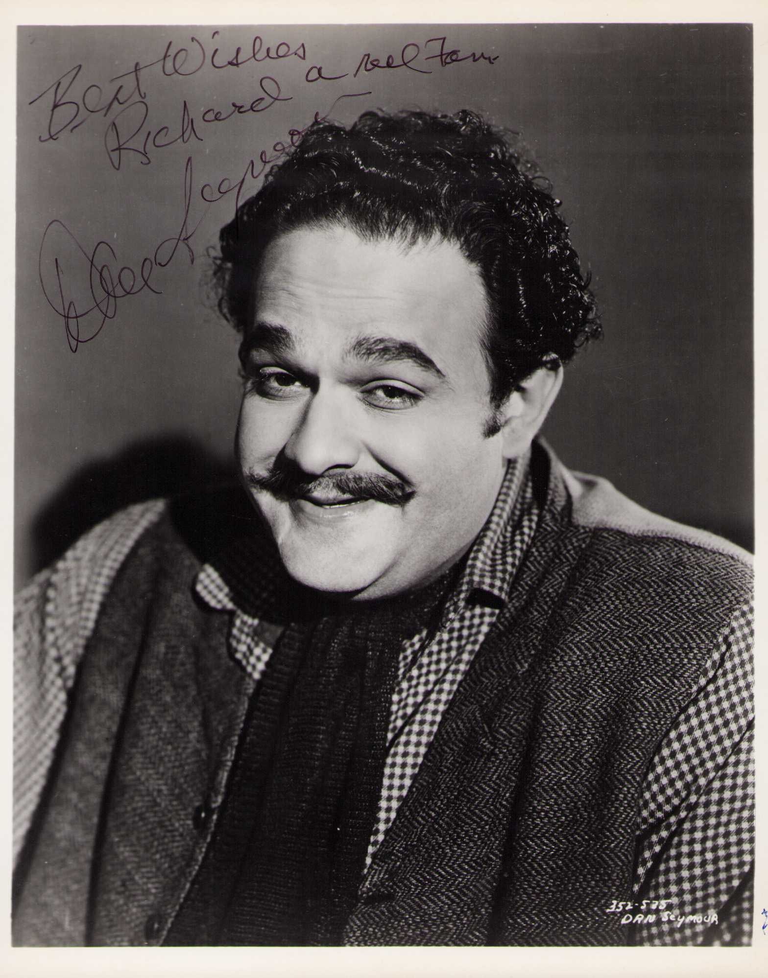 Dan Seymour signed photograph: RARE character actor who appeared in Batman TV Several of Bogarts films like Key Largo and more vintage signed 8x10 photograph Certificate of AuthenticityEVERY item in this auction comes with at minim