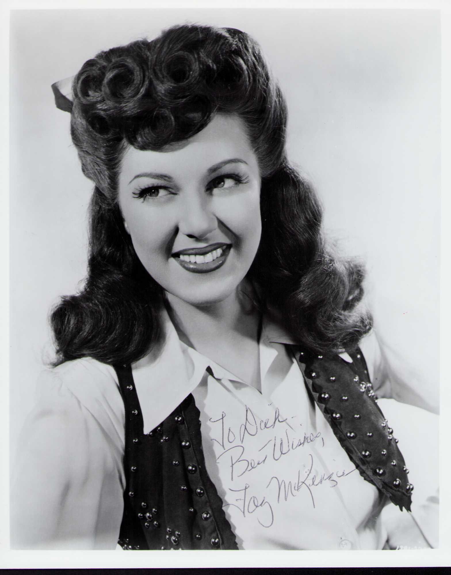 Fay McKenzie signed photograph: A rare vintage signed 8x10 of the actress Certificate of AuthenticityEVERY item in this auction comes with at minimum a fully illustrated and serial numbered COA signed by the worlds leading