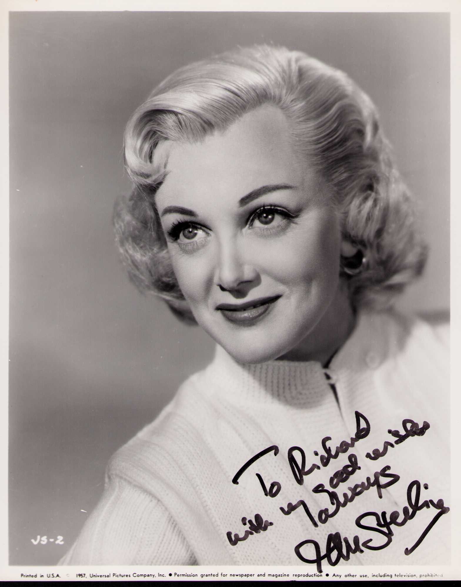 Jan Sterling signed photograph: A vintage signed 8x10 Certificate of AuthenticityEVERY item in this auction comes with at minimum a fully illustrated and serial numbered COA signed by the worlds leading authenticator in