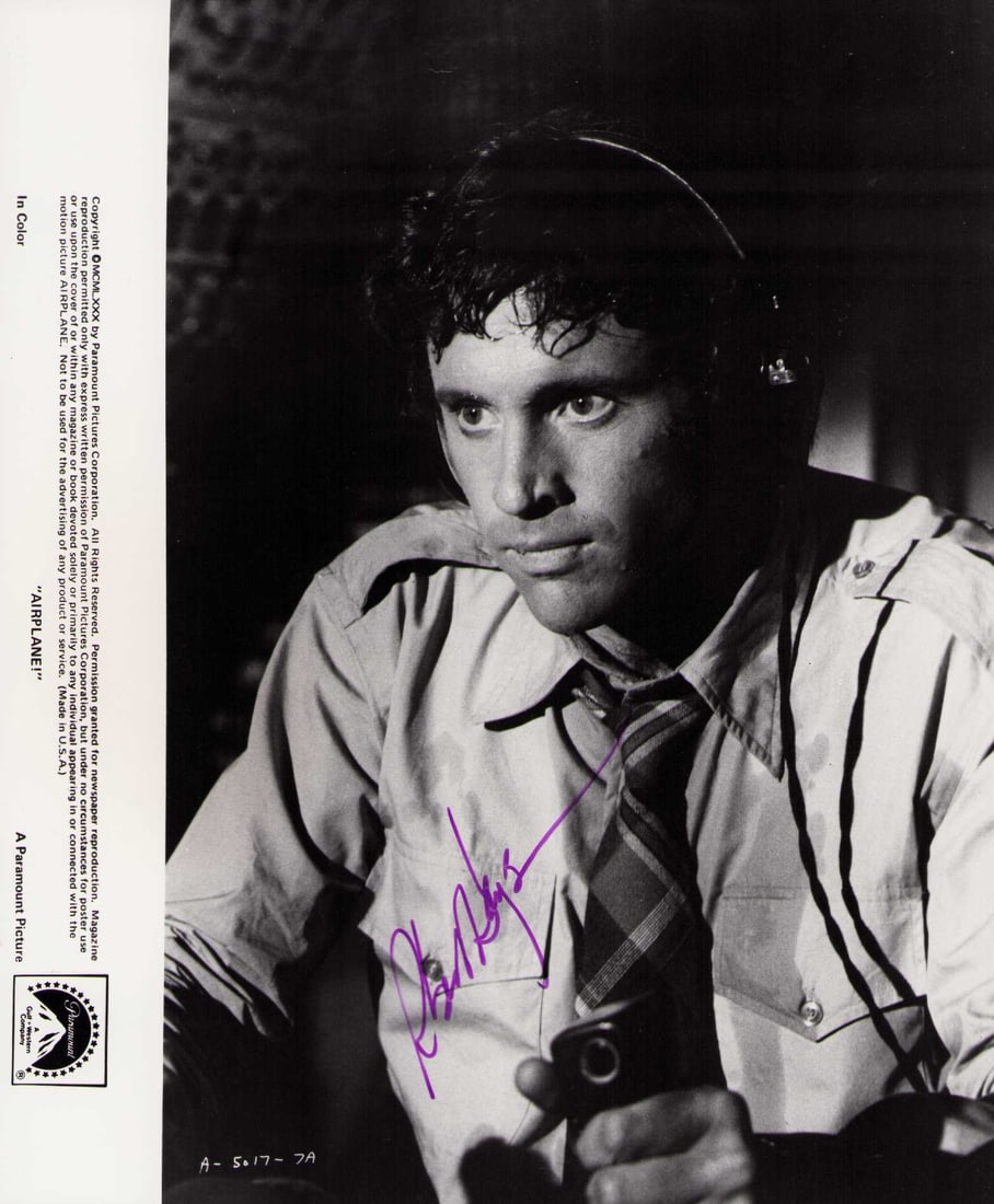 Richard Hayes signed photograph: Original Airplane still signed ! Certificate of AuthenticityEVERY item in this auction comes with at minimum a fully illustrated and serial numbered COA signed by the worlds leading authenticator in E