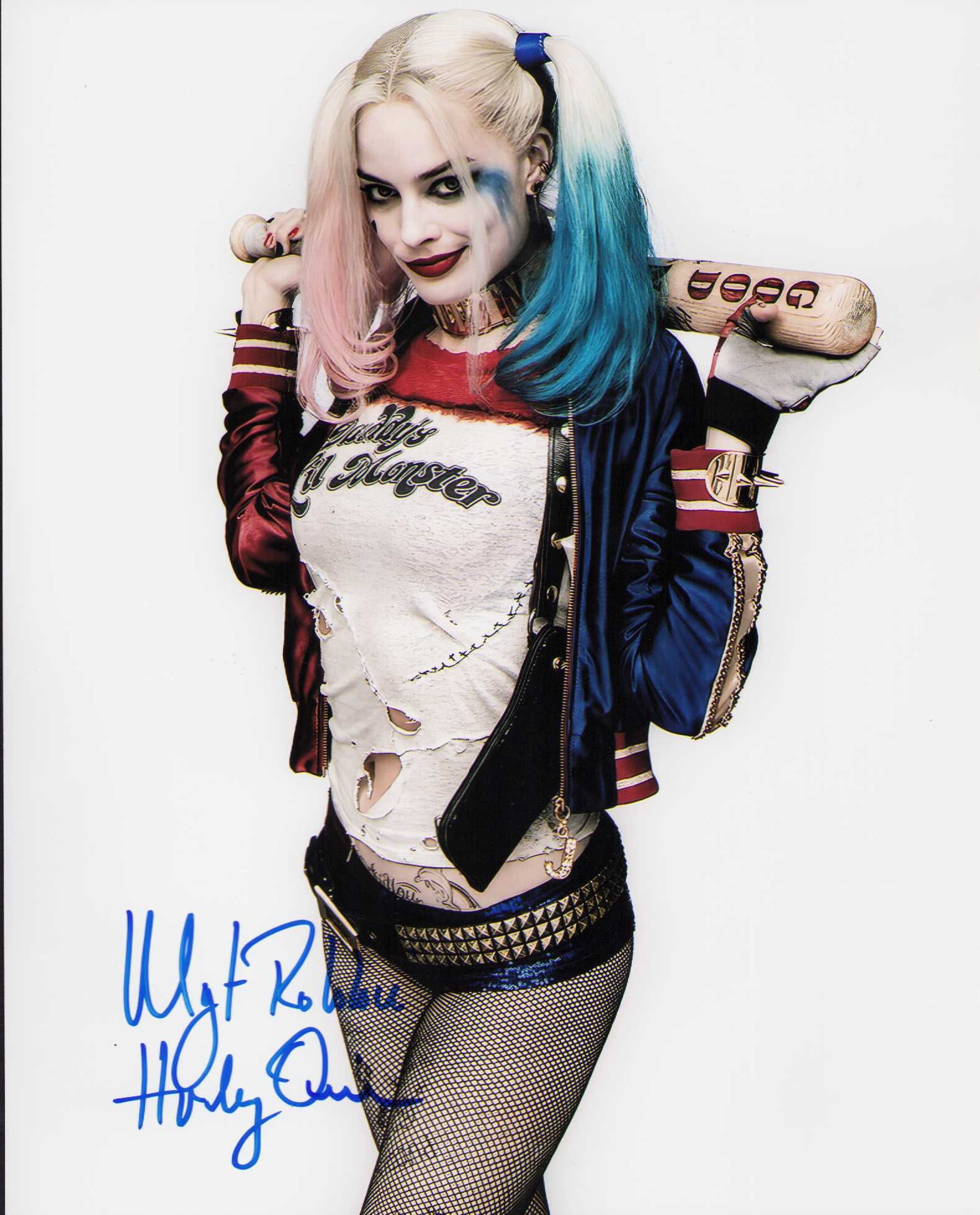 Margot Robbie signed photograph: Sexy as Harley Quinn signed from private signing Certificate of AuthenticityEVERY item in this auction comes with at minimum one fully illustrated and serial numbered COA signed by the worlds leading
