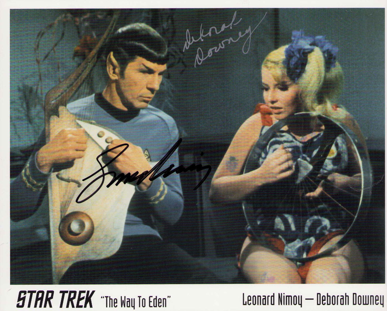 Star Trek rarity signed: Leonard Nimoy as Spock and Deborah Downey signed from famous original series episode Certificate of AuthenticityEVERY item in this auction comes with at minimum one fully illustrated and serial number