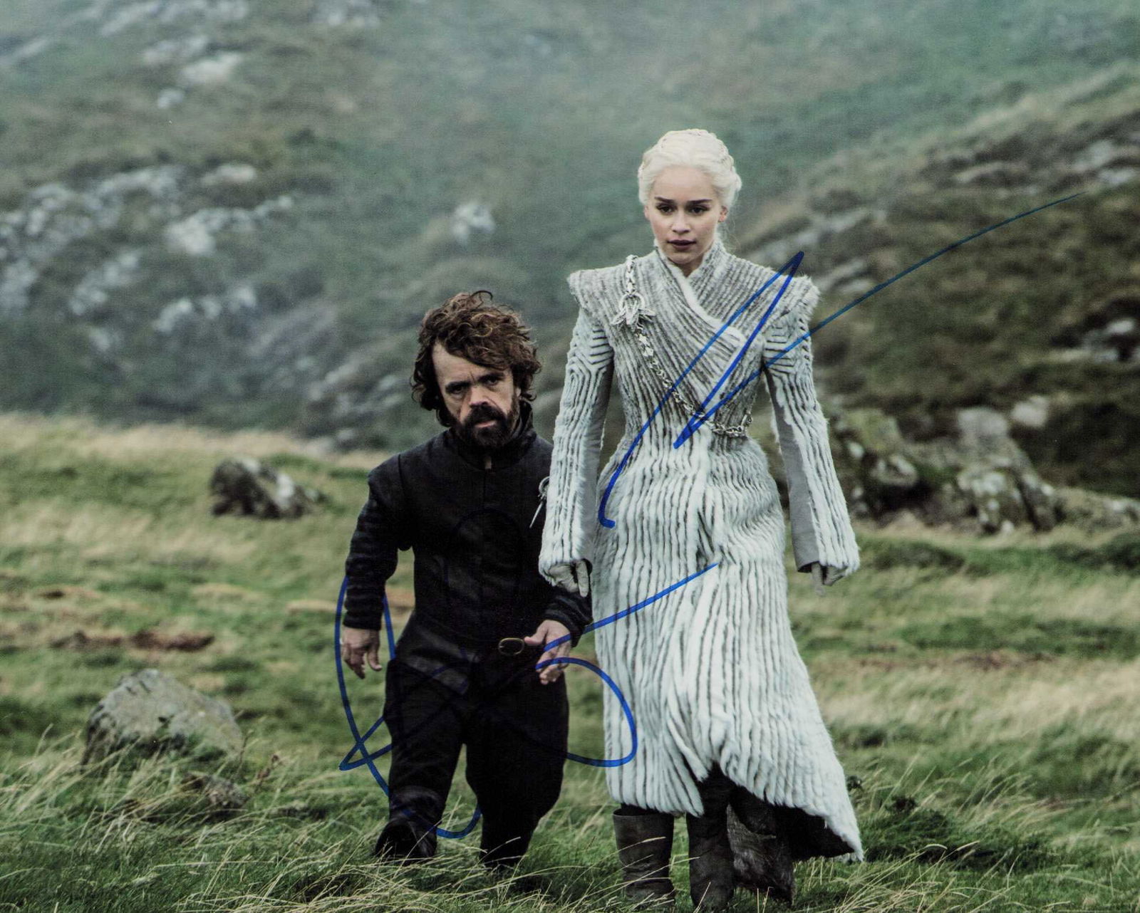 Emilia Clarke and Peter Dinklage signed Game of Thrones photograph (1 of 1)