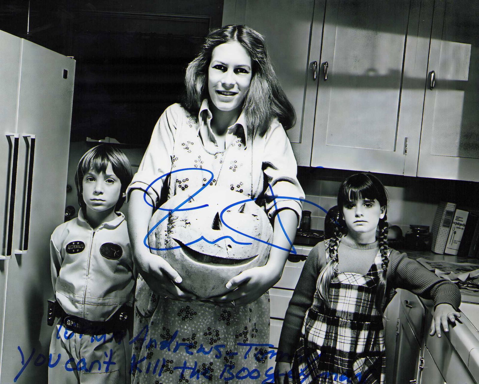 Halloween rare signed item: Jamie Lee Curtis and Brian Andrews who played Tommy he adds You Can't Kill the Boogeyman rare Certificate of AuthenticityEVERY item in this auction comes with at minimum one fully illustrated and seri