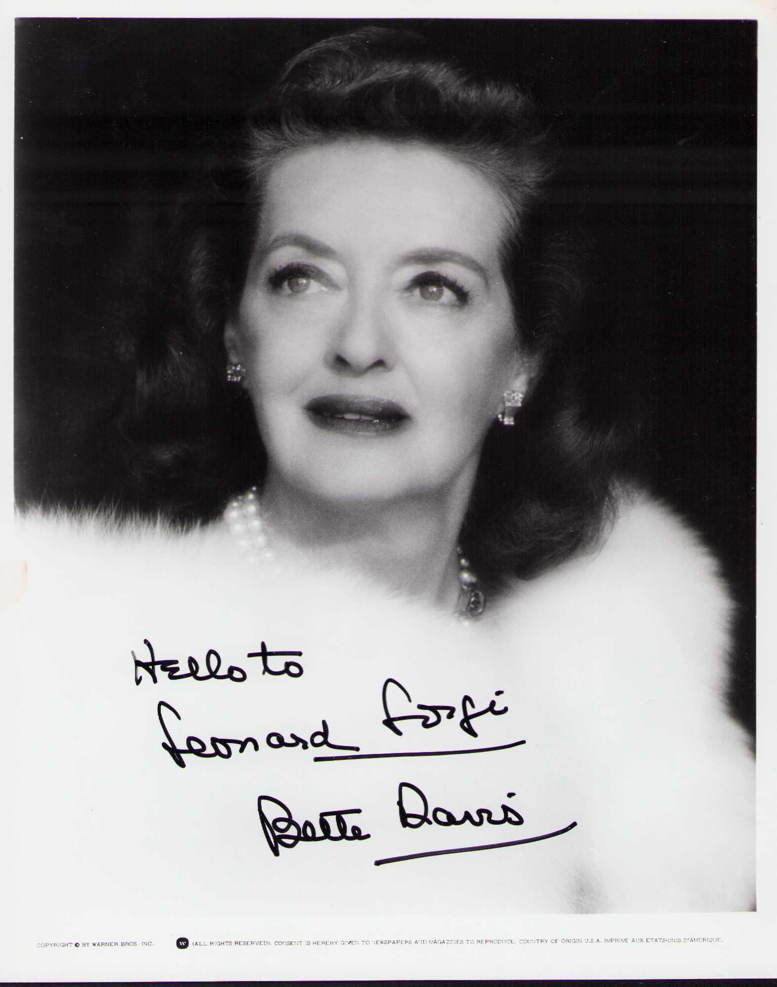 Bette Davis signed photograph (1 of 1)