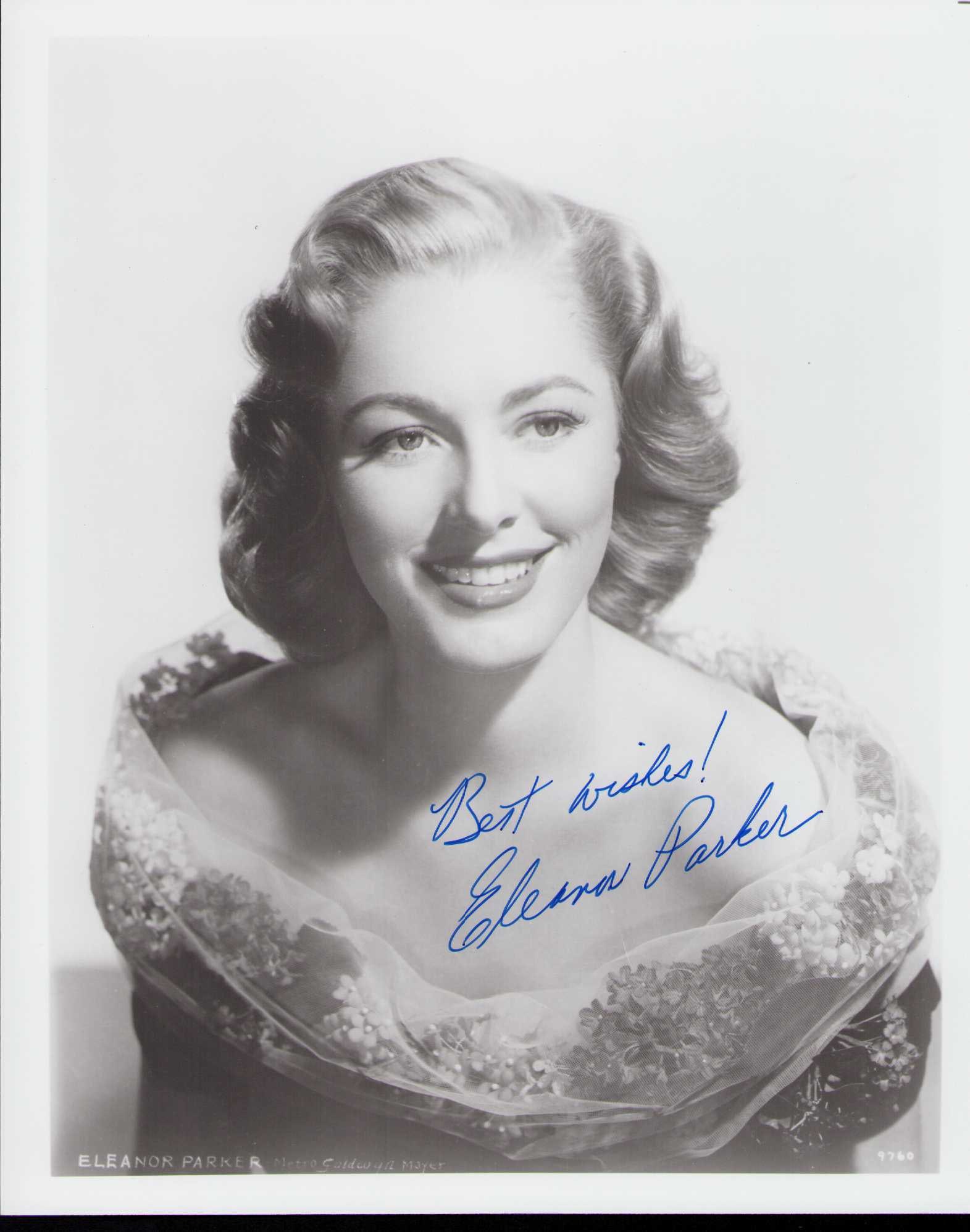 Eleanor Parker signed photograph: A nice vintage signed 8x10 by huge star Certificate of AuthenticityEVERY item in this auction comes with at minimum one fully illustrated and serial numbered COA signed by the worlds leading