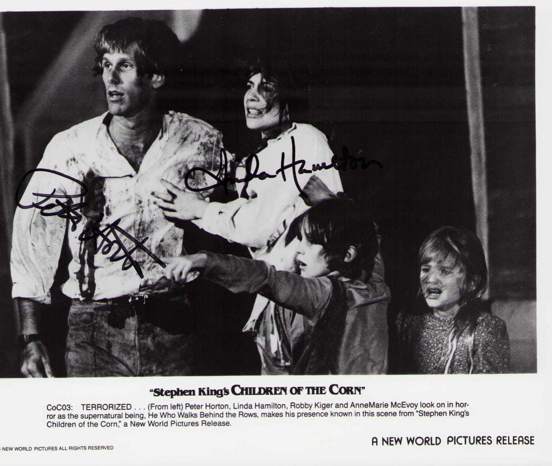 Linda Hamilton and Peter Horton signed photograph (1 of 1)
