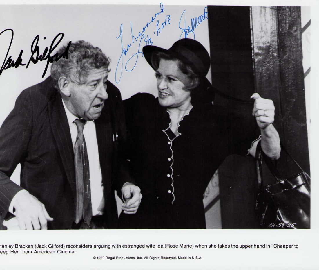 Jack Gilford and Rose Marie signed photograph (1 of 1)