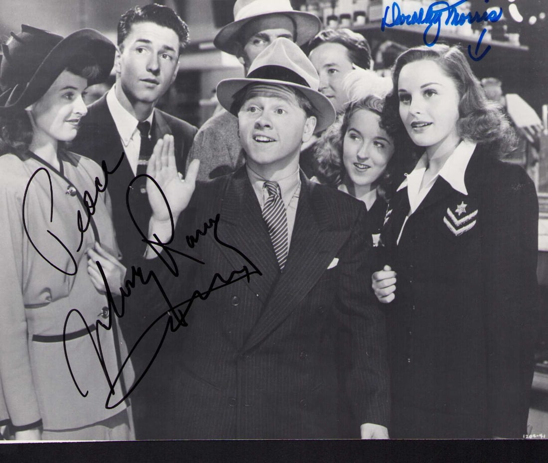 Mickey Rooney and Dorothy Morris signed photograph (1 of 1)