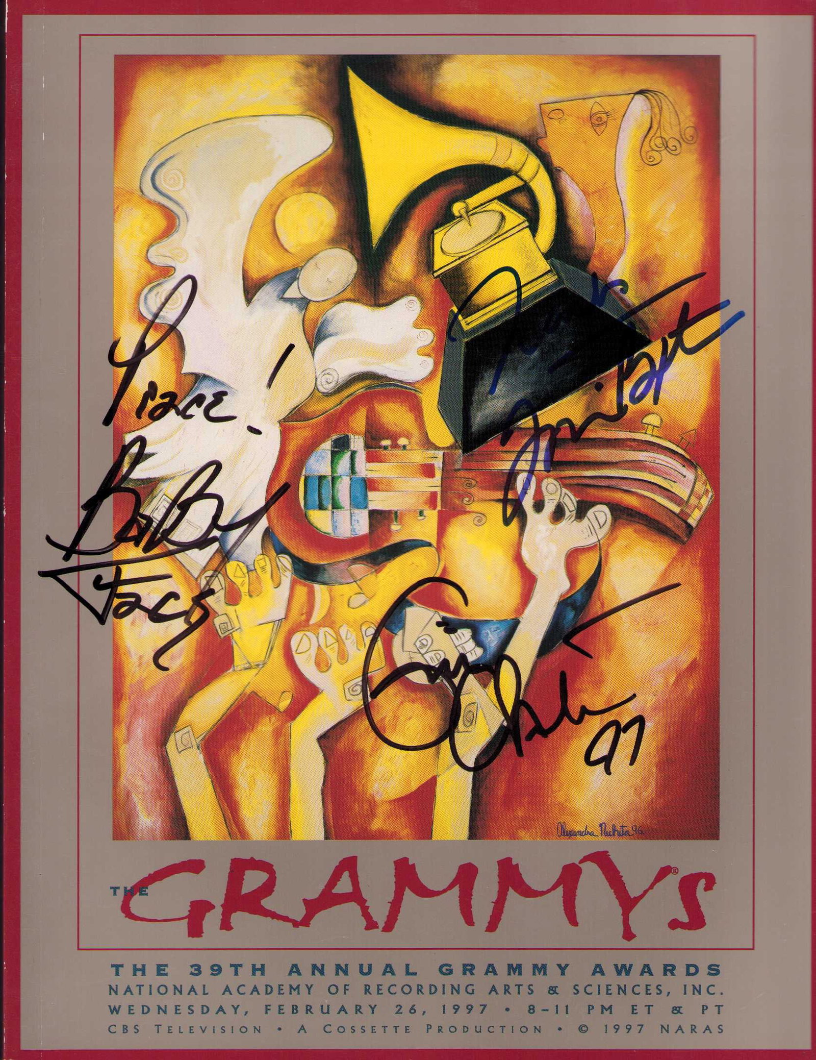 39th Grammy Program legend signed (1 of 1)