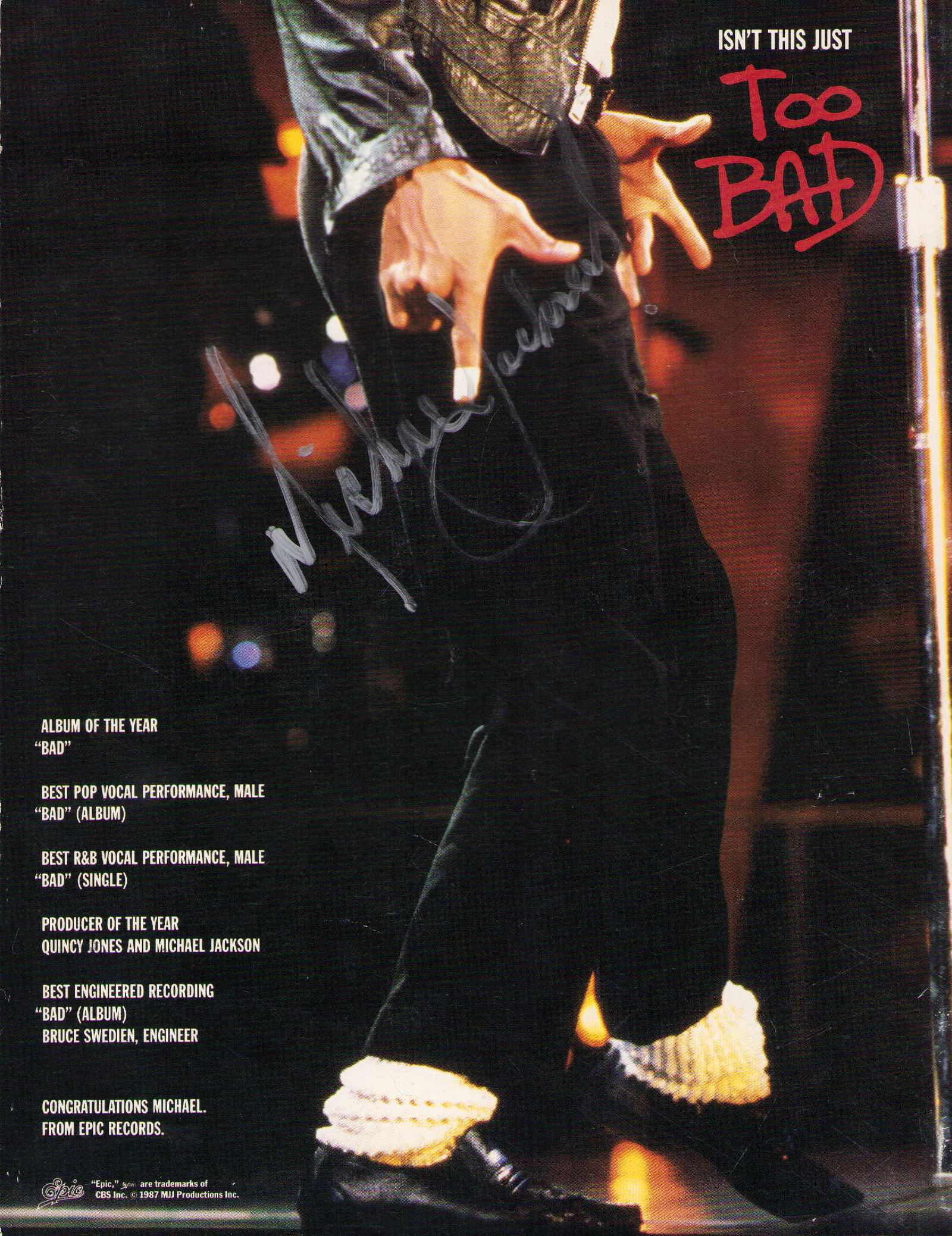 30th Grammy Program signed by LEGENDS - 2