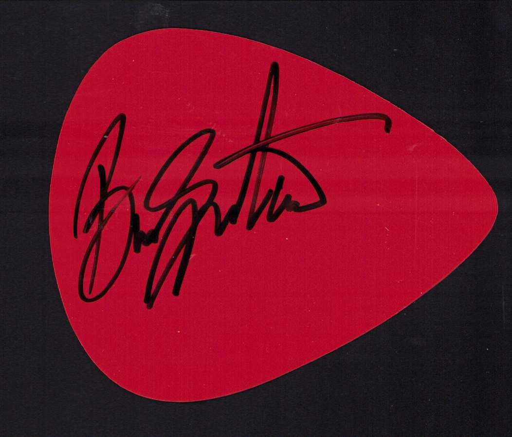 Bruce Springsteen signed grammy guitar pick: An oversized Fender pick made as a giveaway at the Grammys signed by the Boss himself Bruce Springsteen Certificate of AuthenticityEVERY item in this auction comes with at minimum one fully
