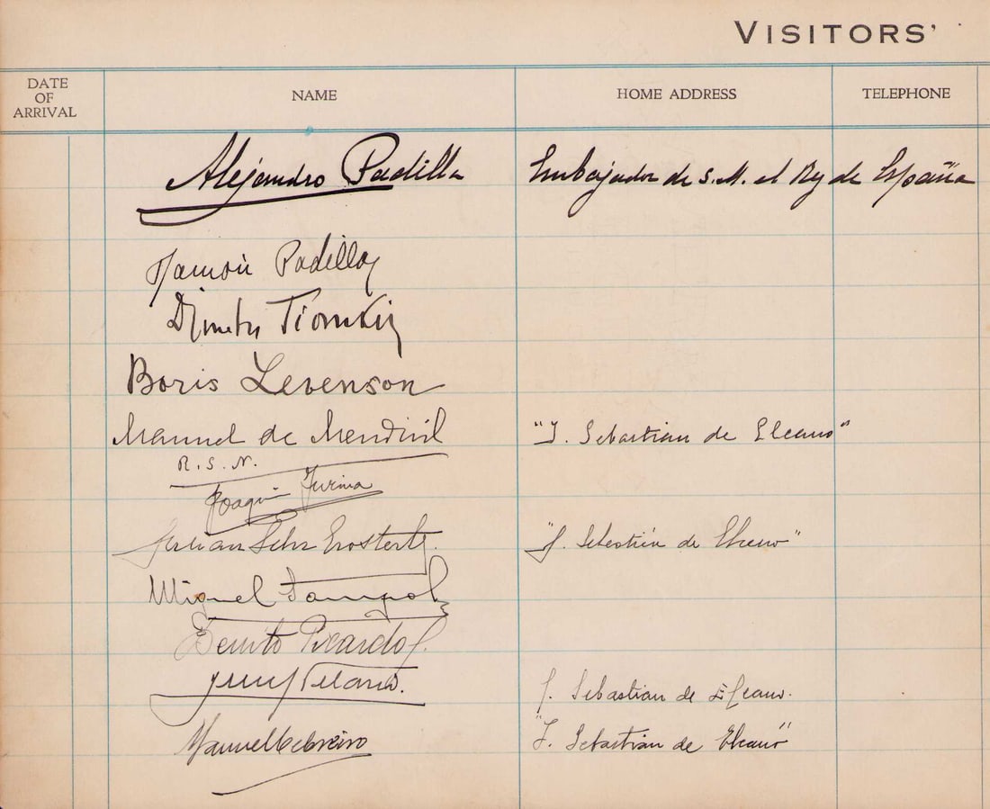 RARE Dimitri Tiomkin signed ledger: A ledger that needs more research but one name os the extremely rare Dimitri Tiomkin the winner of FOUR Oscars for film scores such as High Noon rare Certificate of AuthenticityEVERY item in this