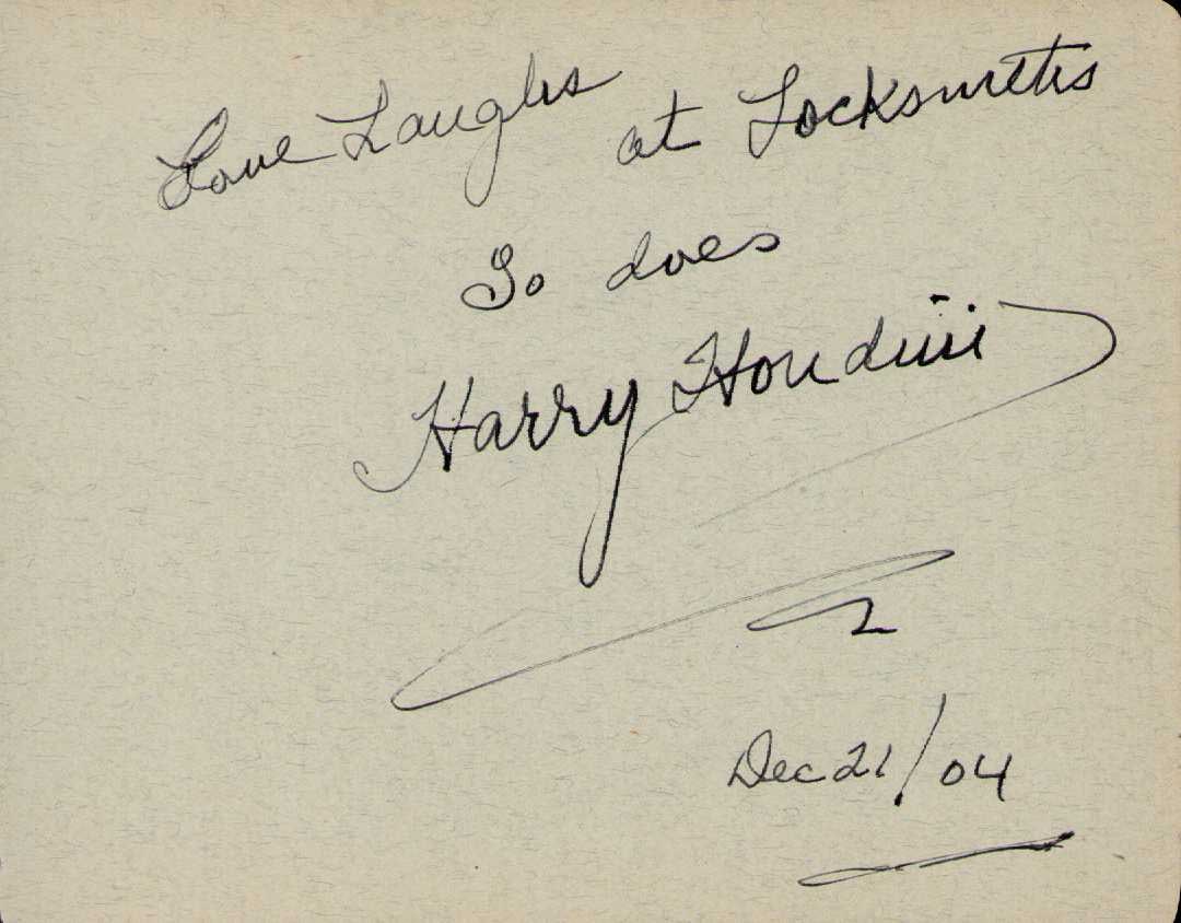 Harry Houdini quote signed (1 of 1)