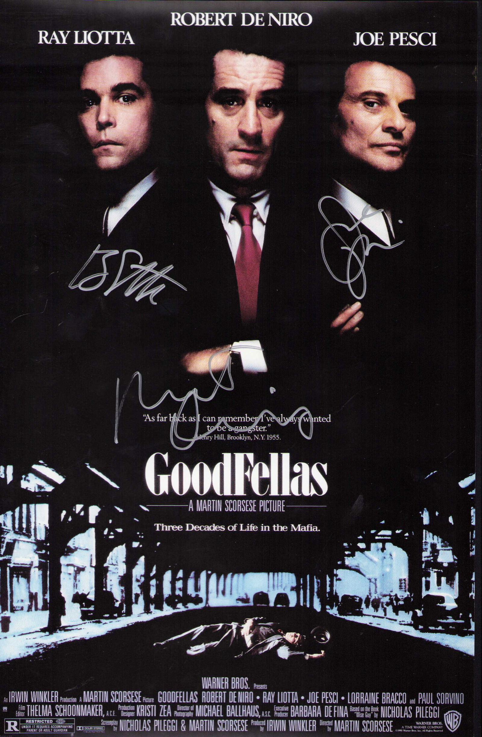 Goodfellas cast signed premiere poster (1 of 1)