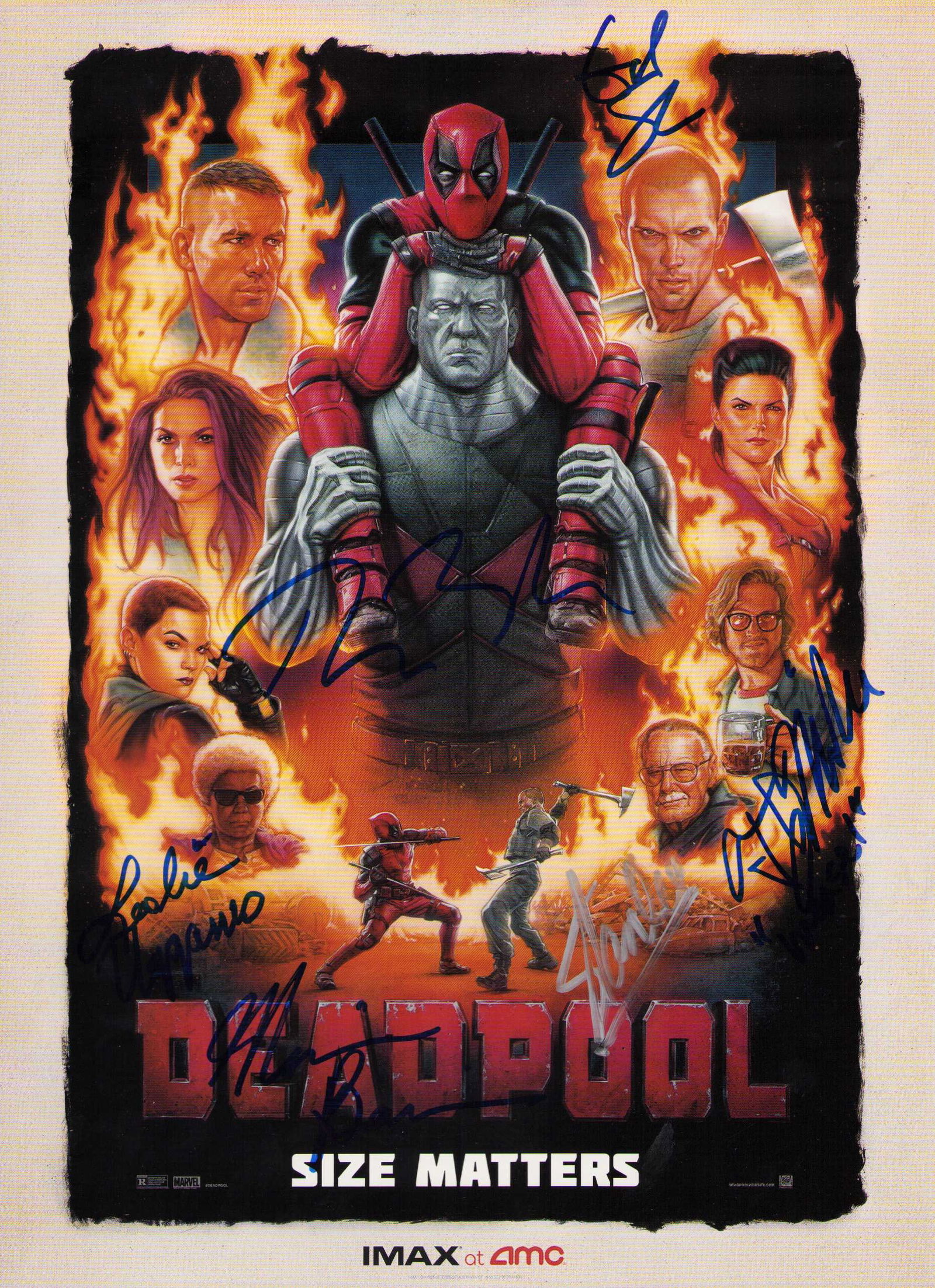 Deadpool premiere poster cast signed (1 of 1)