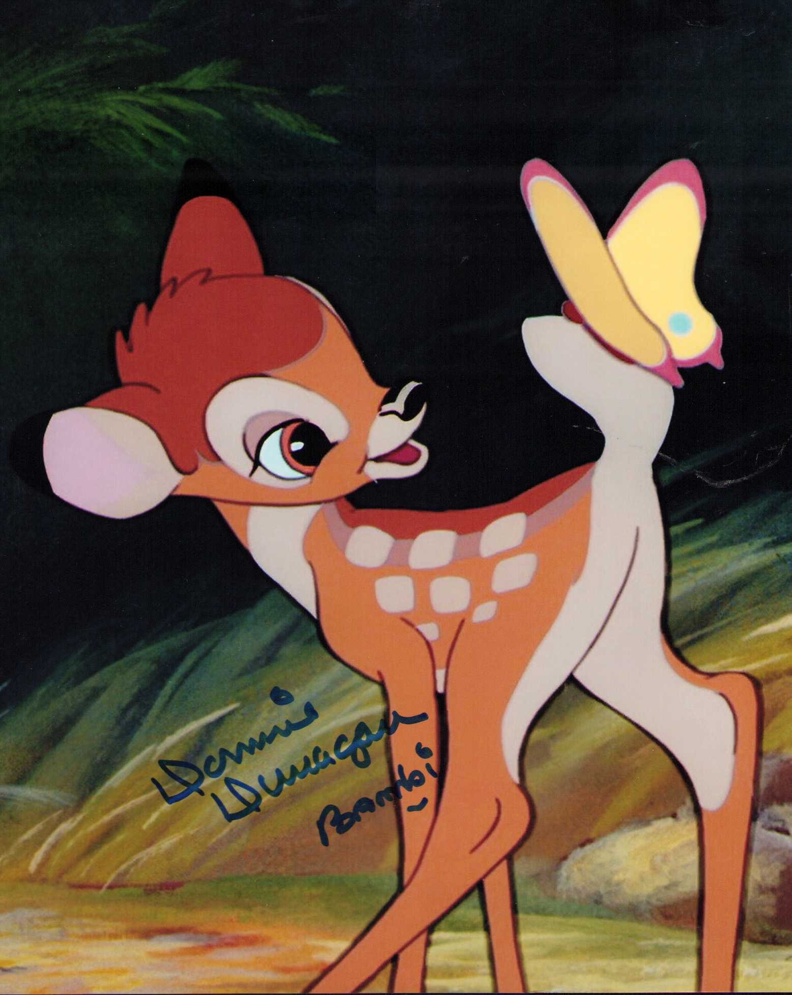 Donnie Dunagan Bambi signed photograph: As voice of Bambi signed 8x10 photograph Certificate of AuthenticityEVERY item in this auction comes with at minimum one fully illustrated and serial numbered COA signed by the worlds leading authenti