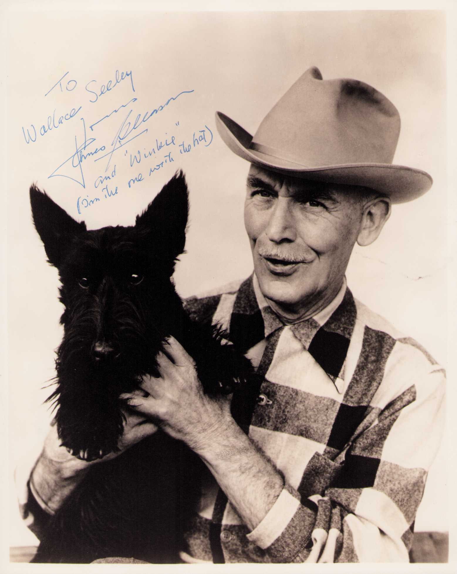 James Gleason signed photograph: Extremeley rare western star on a vintage signed 8x10 he has added his dogs name as well when have you seen one of him ? Certificate of AuthenticityEVERY item in this auction comes with at minimum one