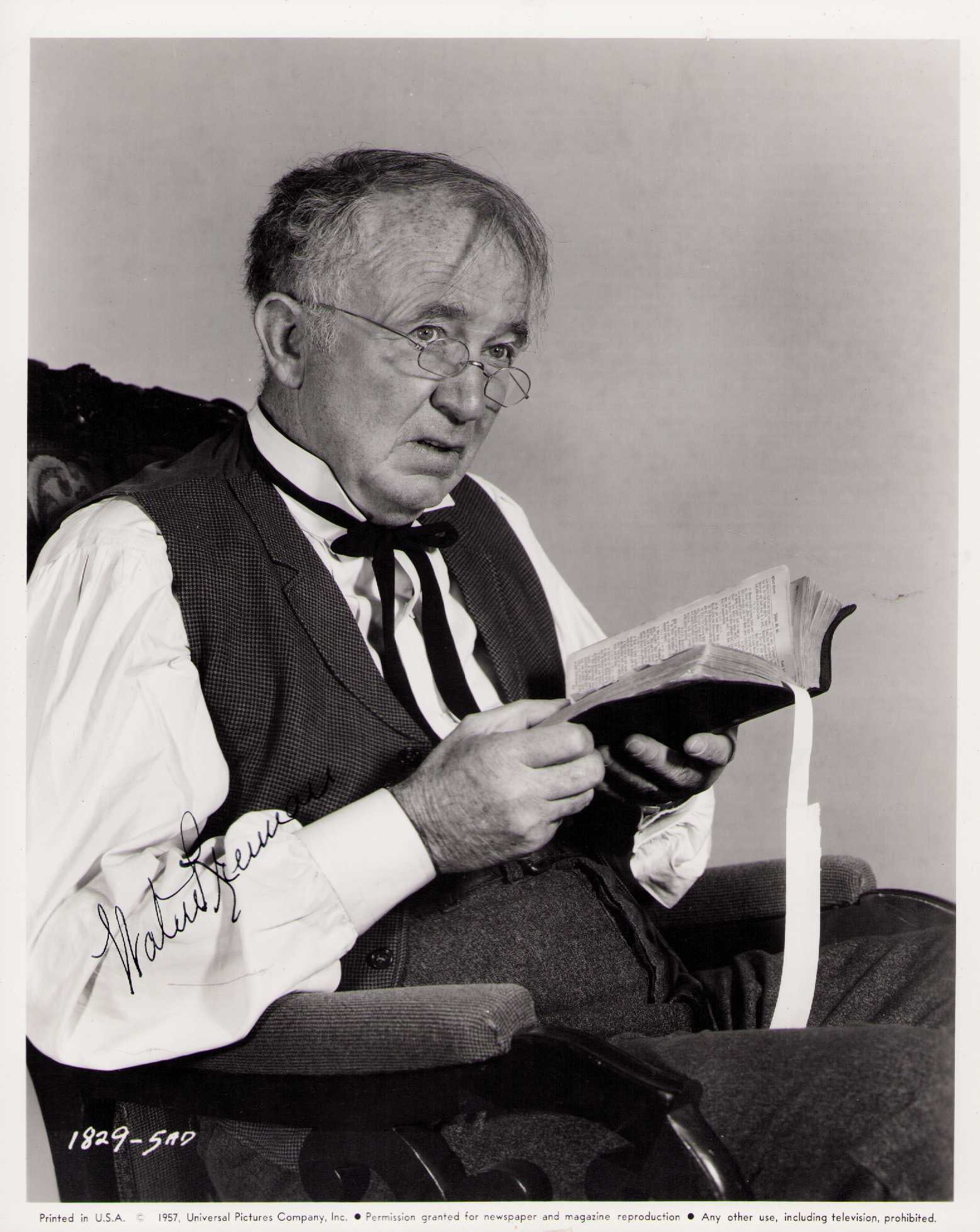 Walter Brennan signed photograph RARE: A RARE vintage signed 8x10 by the AA winning character actor Certificate of AuthenticityEVERY item in this auction comes with at minimum one fully illustrated and serial numbered COA signed by the wor