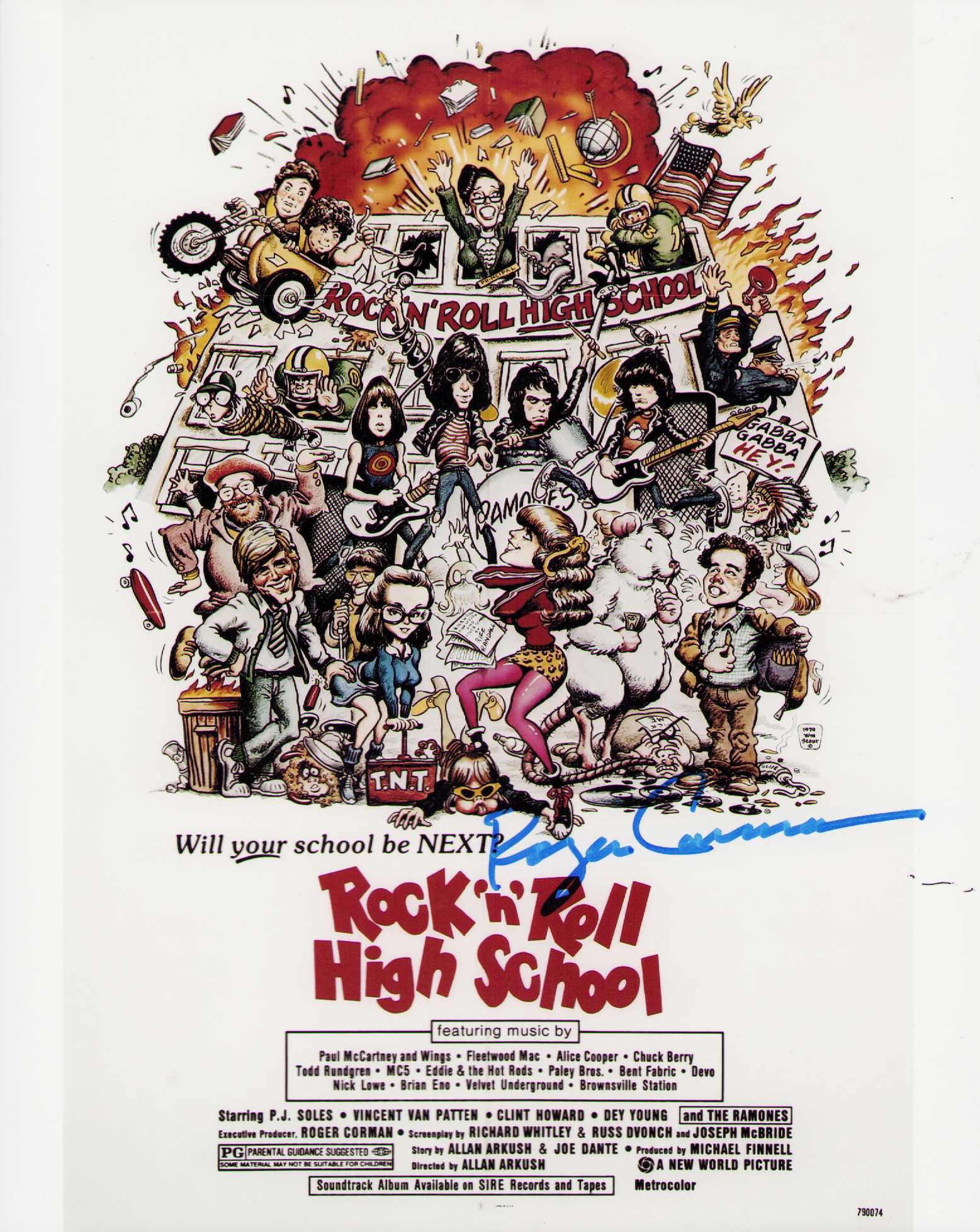 Roger Corman signed photograph: Famed B film Director signed 8x10 photograph on one of his more famous movies Certificate of AuthenticityEVERY item in this auction comes with at minimum one fully illustrated and serial numbered COA