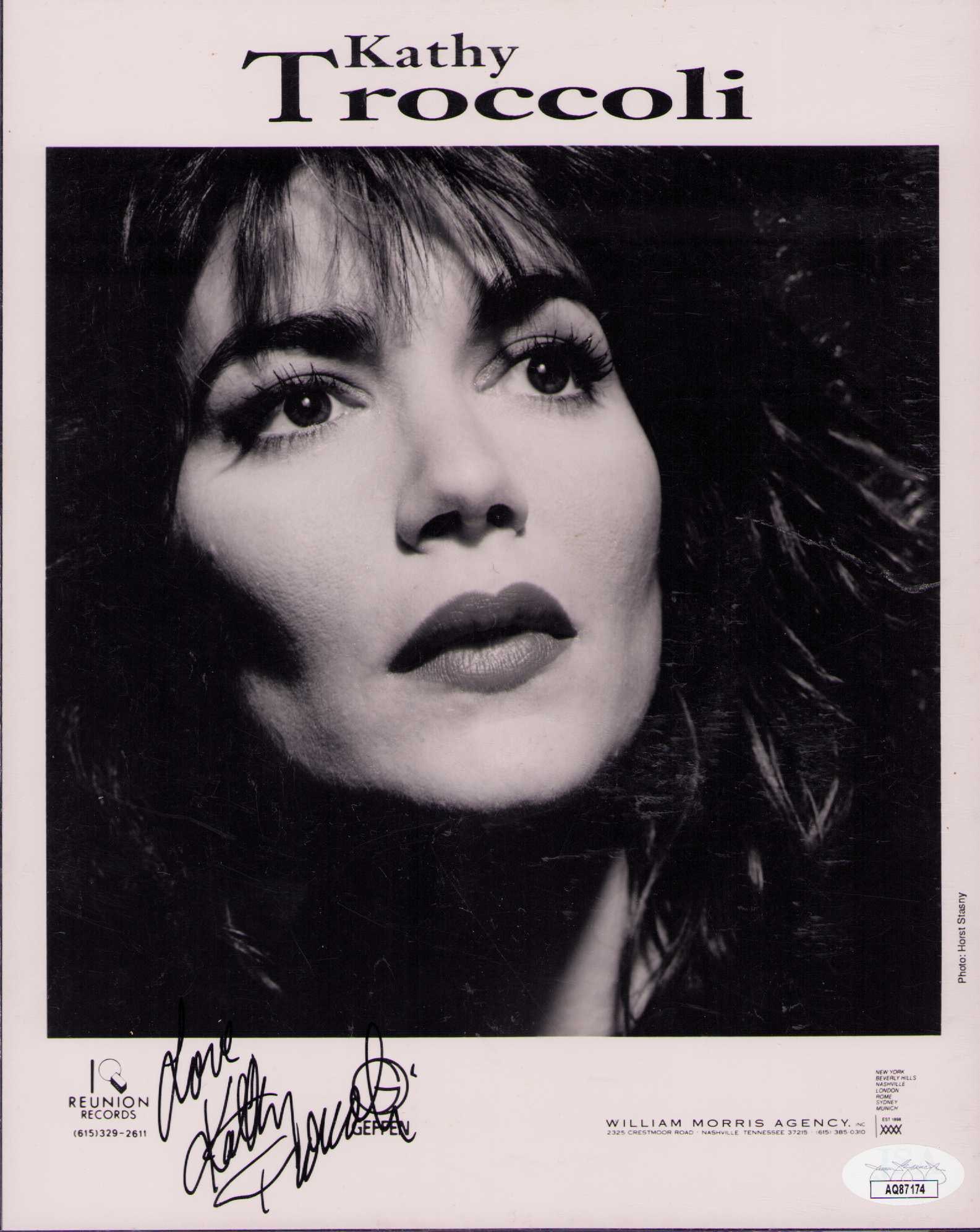 Kathy Trocolli signed photograph JSA: A JSA stickered signed 8x10 of singer Certificate of AuthenticityEVERY item in this auction comes with at minimum one fully illustrated and serial numbered COA signed by the worlds leading