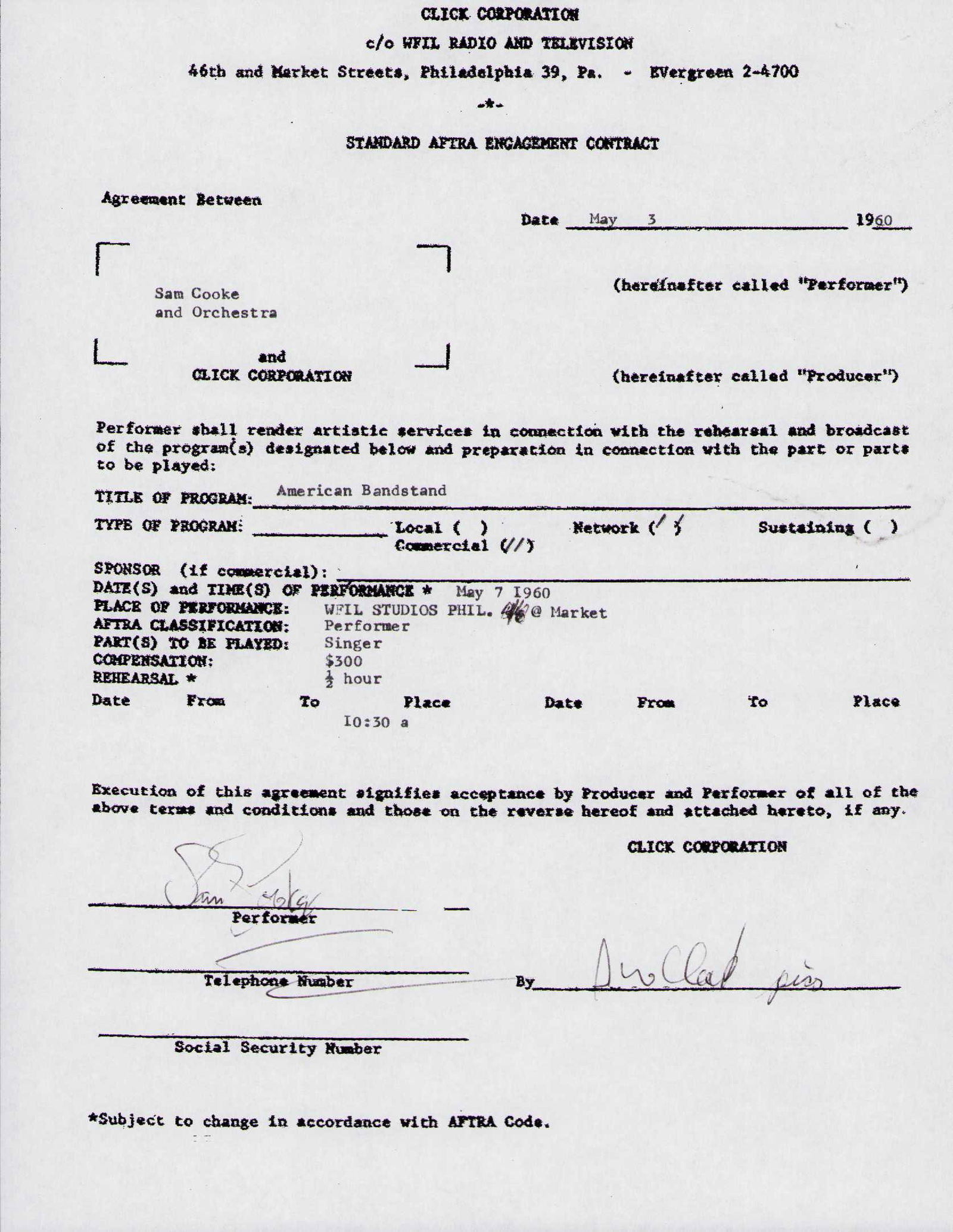 Sam Cooke signed contract (1 of 1)