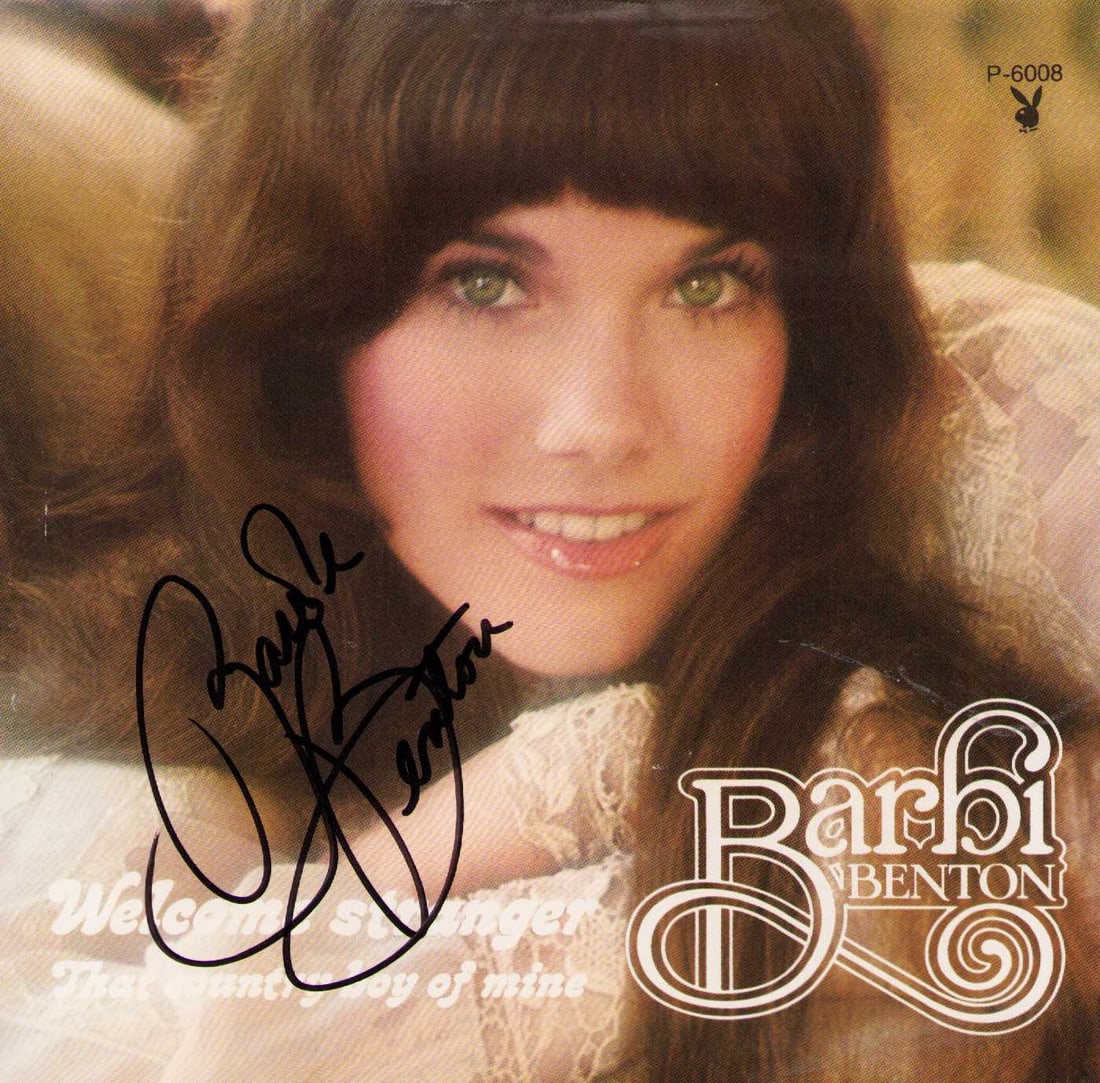 Barbi Benton signed 45rpm record sleeve: A rare picture sleeve 45rpm and record signed by the Playboy model Certificate of AuthenticityEVERY item in this auction comes with at minimum one fully illustrated and serial numbered COA signed by