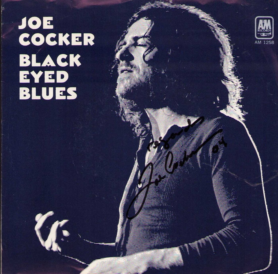 Joe Cocker signed 45rpm record sleeve: A rare picture sleeve 45rpm and record signed by the British rock legend Certificate of AuthenticityEVERY item in this auction comes with at minimum one fully illustrated and serial numbered COA