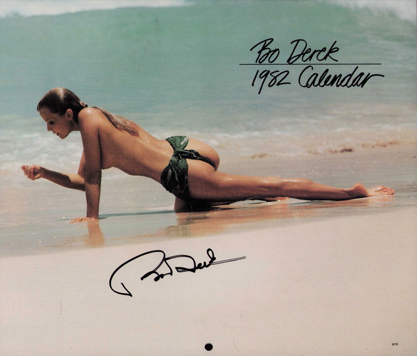 Bo Derek signed 1982 calendar rare: A rare unused mint condition 1982 calendar of nudes of 10 actress Bo Derek signed on the front of the calendar Certificate of AuthenticityEVERY item in this auction comes with at minimum one fully ill