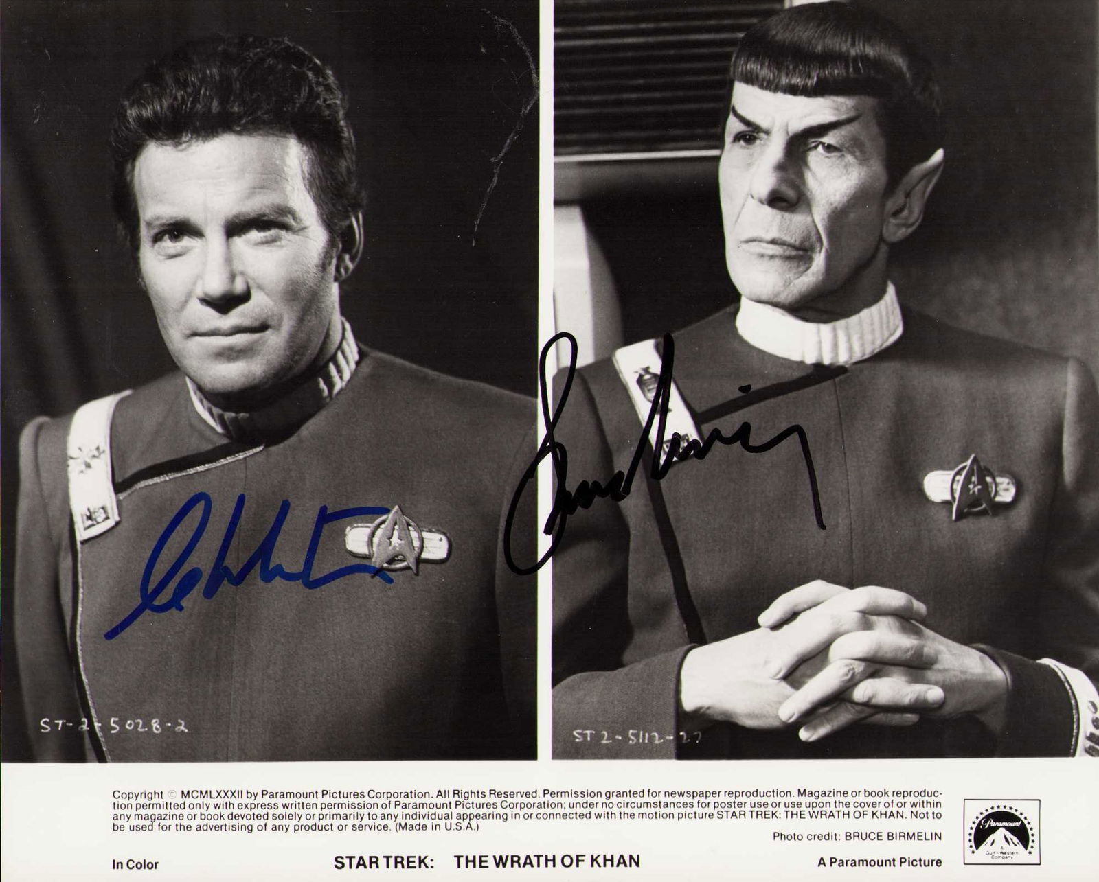 Shatner and Nimoy signed Star trek photograph (1 of 1)
