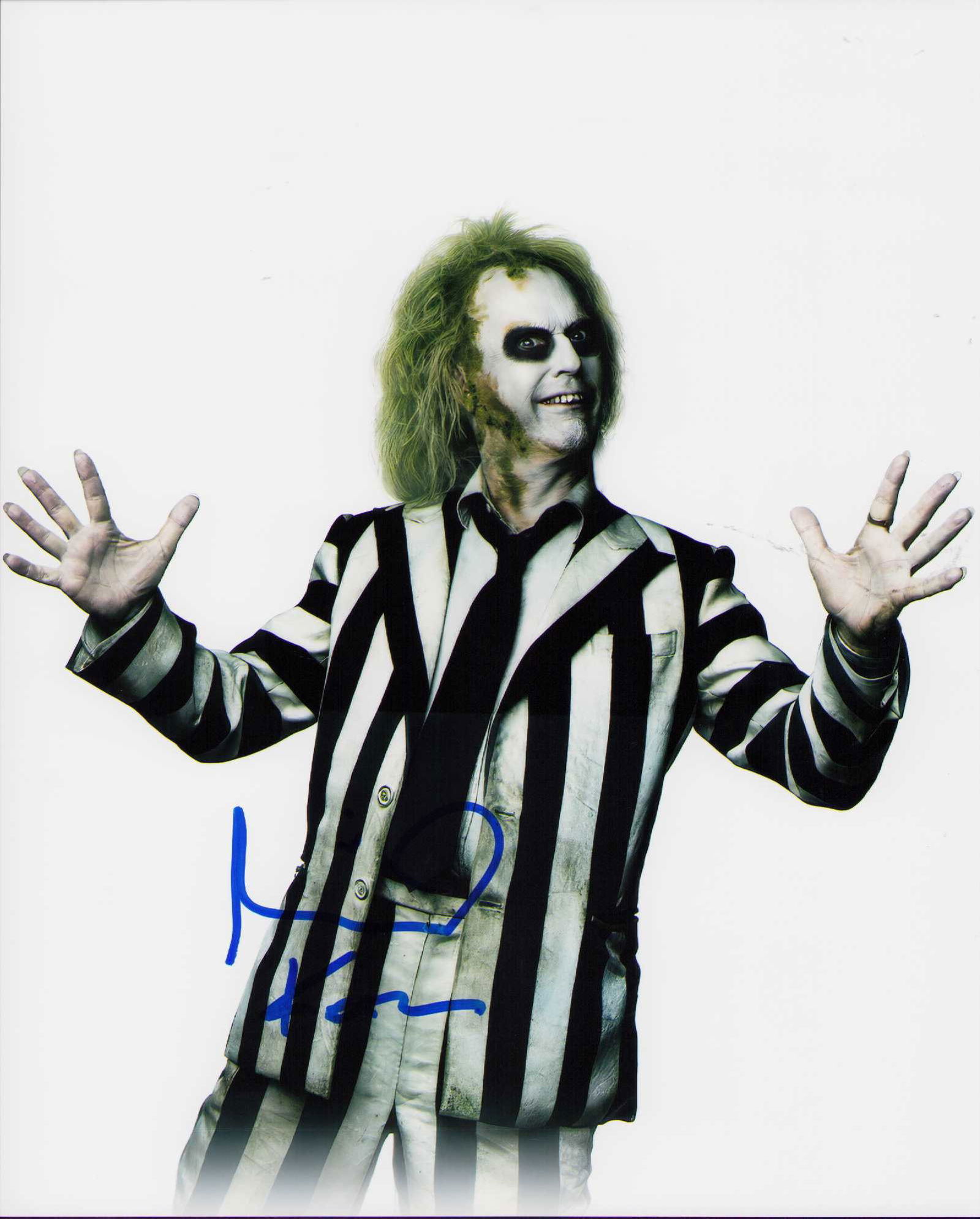 Michael Keaton Beetlejuice signed photograph: A nice Beetlejuice signed 8x10 from the sequel signed by him in LA recently ate of AuthenticityEVERY item in this auction comes with at minimum one fully illustrated and serial numbered COA signed by