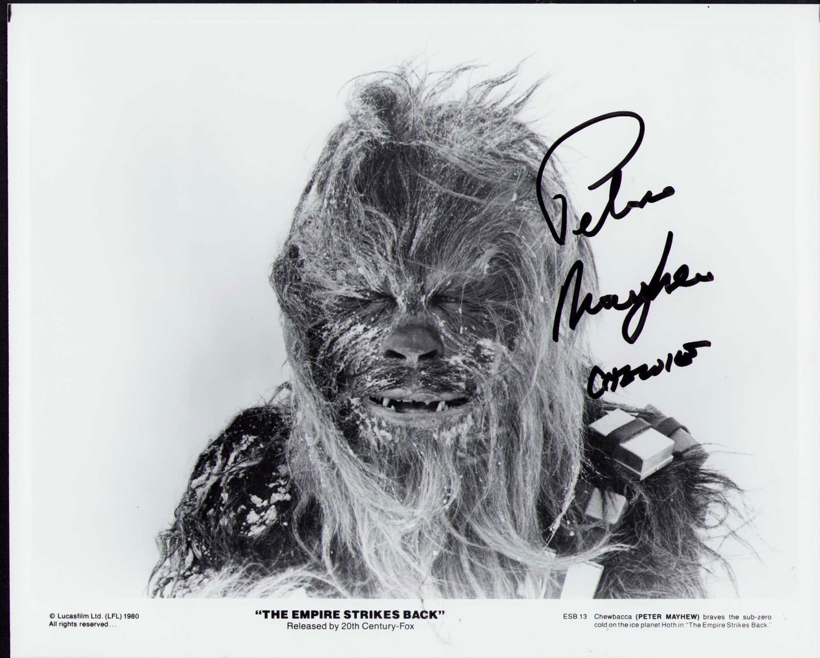 Peter Mayhew signed Star Wars photograph (1 of 1)