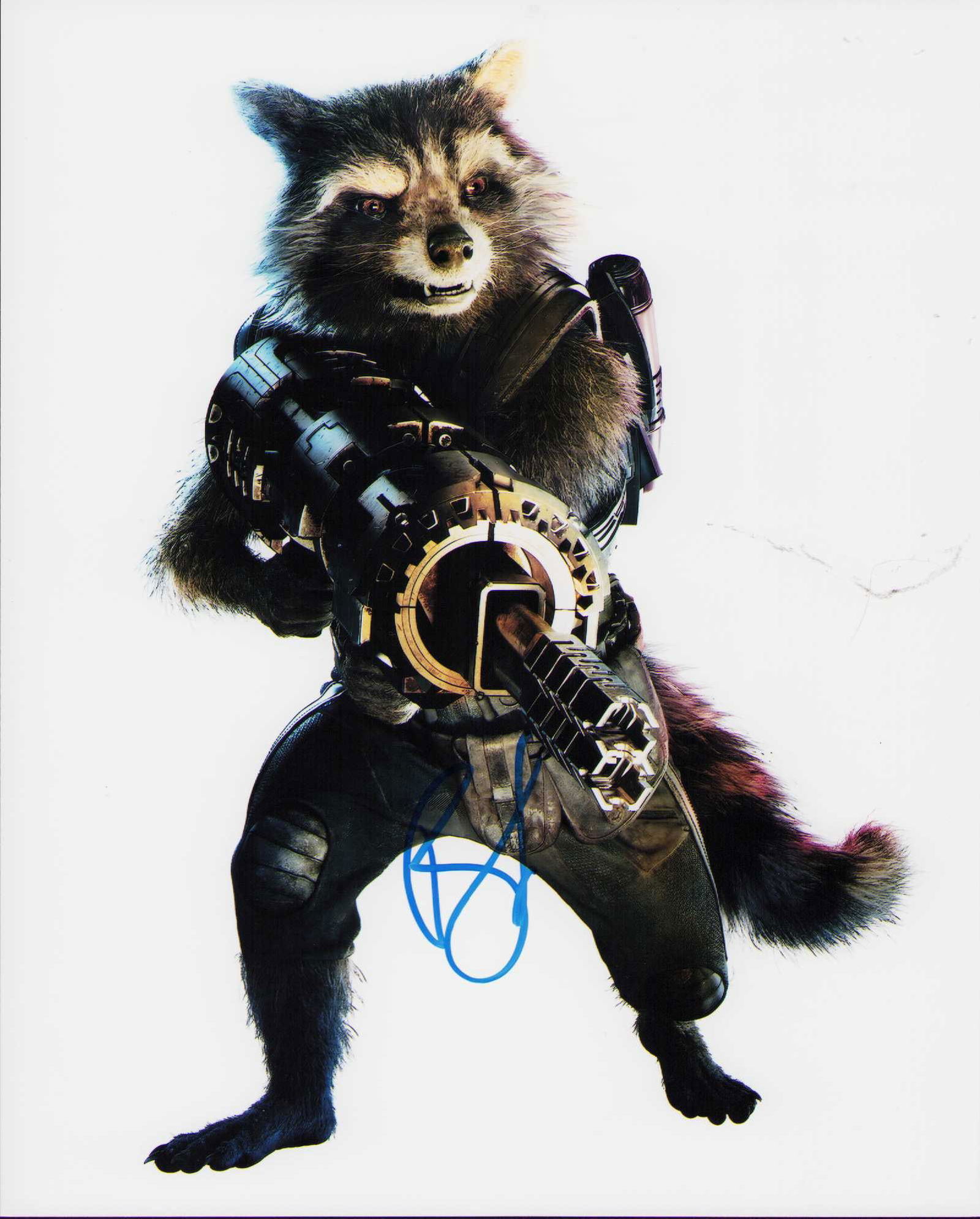 Bradley Cooper Guardians of the Galaxy signed photograph: As Rocket Racoon signed Guardians of the Galaxy 8x10 by Cooper ate of AuthenticityEVERY item in this auction comes with at minimum one fully illustrated and serial numbered COA signed by the worlds