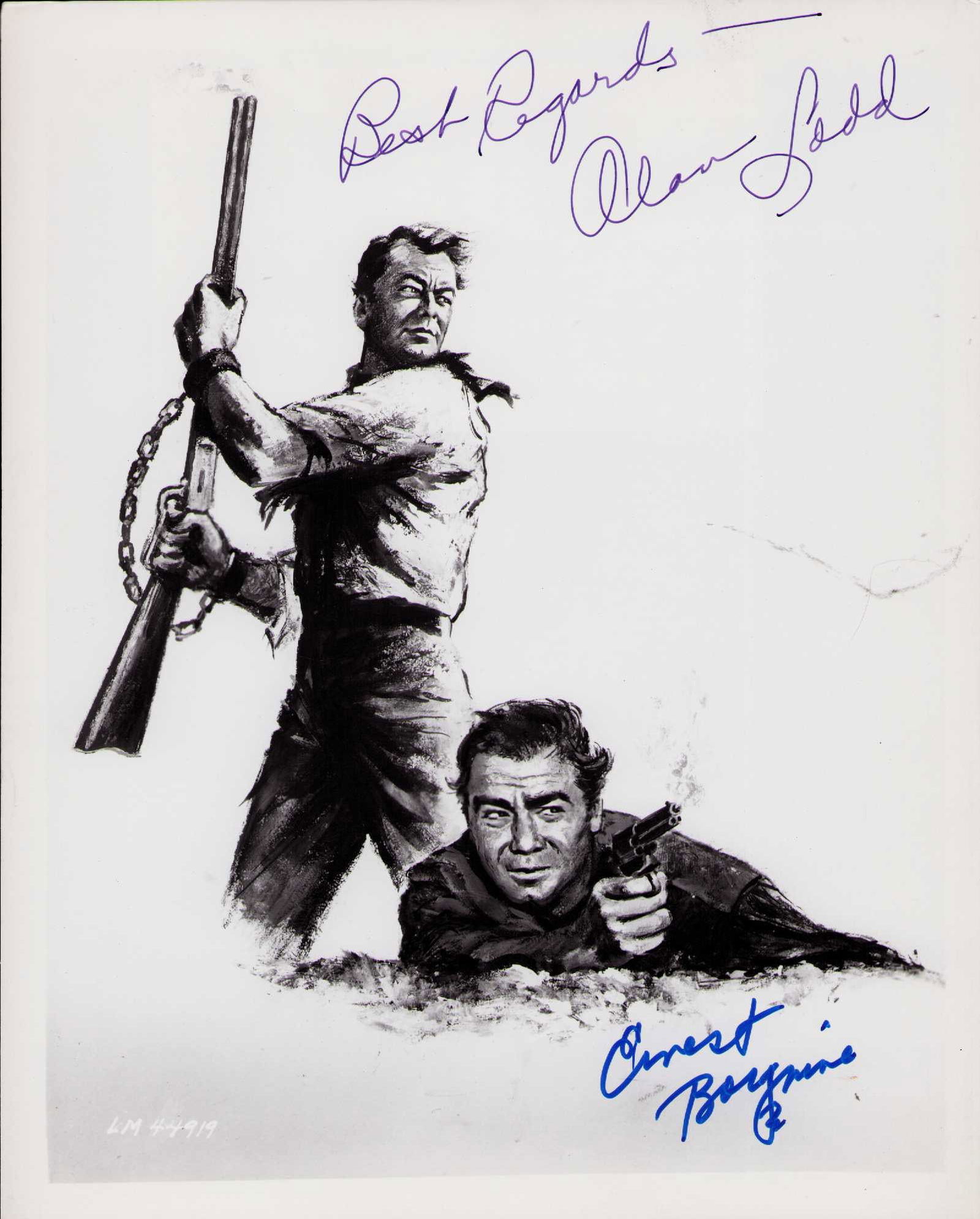 Alan Ladd and Ernest Borgnine signed photograph (1 of 1)