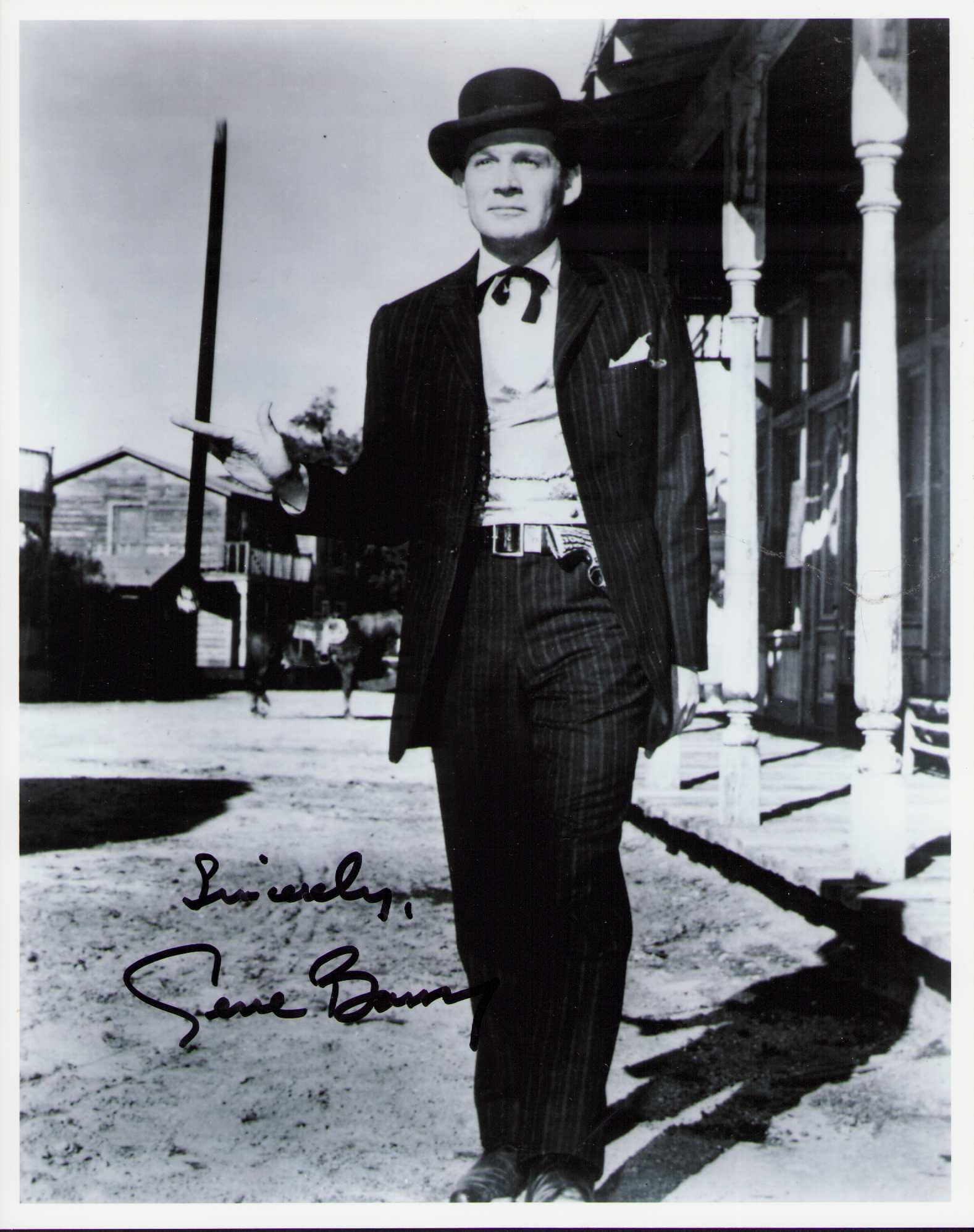 Gene Barry signed photograph: Bat Masterson signed Tv series 8x10 scarce ate of AuthenticityEVERY item in this auction comes with at minimum one fully illustrated and serial numbered COA signed by the worlds leading authenticator