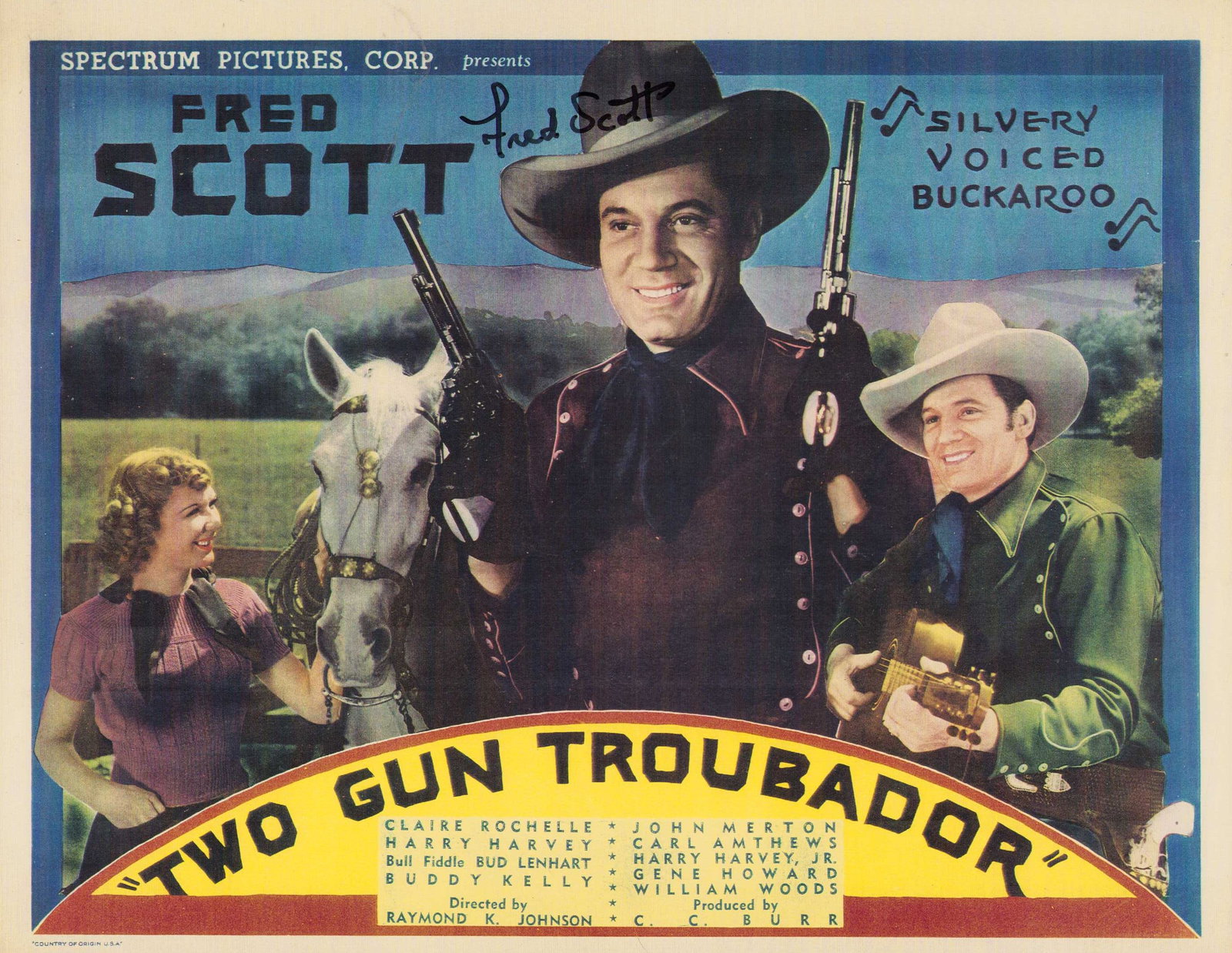 Fred Scott signed lobby card (1 of 1)