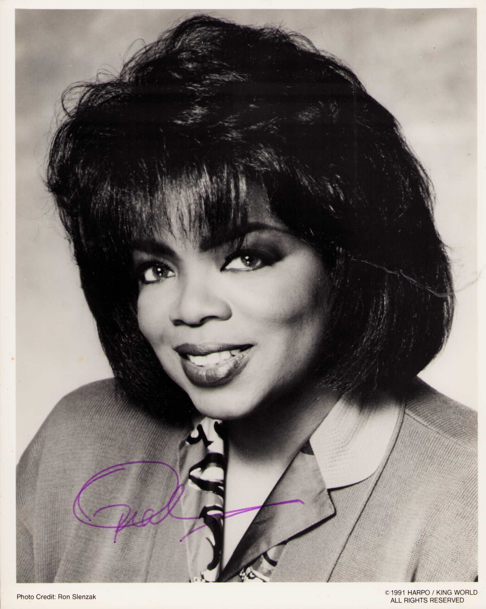 Oprah Winfrey vintage signed photograph: A VINTAGE signed 8x10 of the Queen of Daytime talk shows Certificate of AuthenticityEVERY item in this auction comes with at minimum one fully illustrated and serial numbered COA signed by the worlds