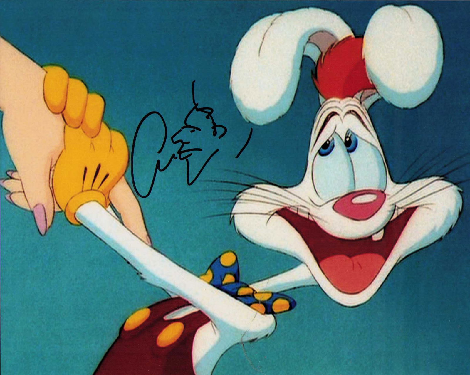 Charles Fleischer Roger Rabbit signed photograph: The voice of Roger Rabbit signed Charles Fleischer the stand up comedian Certificate of AuthenticityEVERY item in this auction comes with at minimum one fully illustrated and serial numbered COA signe