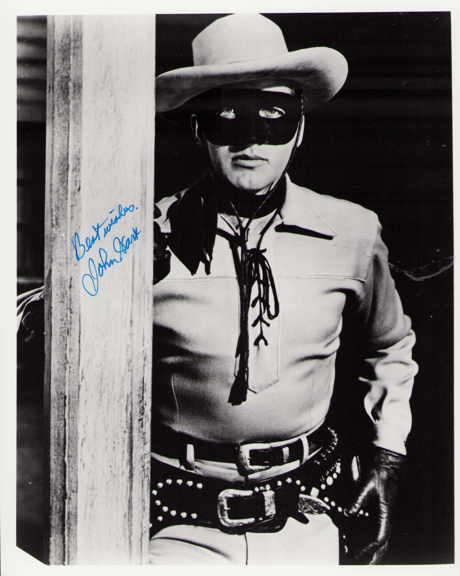 John Hart Lone Ranger signed photograph: A Lone Ranger signed by John Hart besides Clayton Moore the only other actor to play him until the recent Armie Hammer film Certificate of AuthenticityEVERY item in this auction comes with at minimum