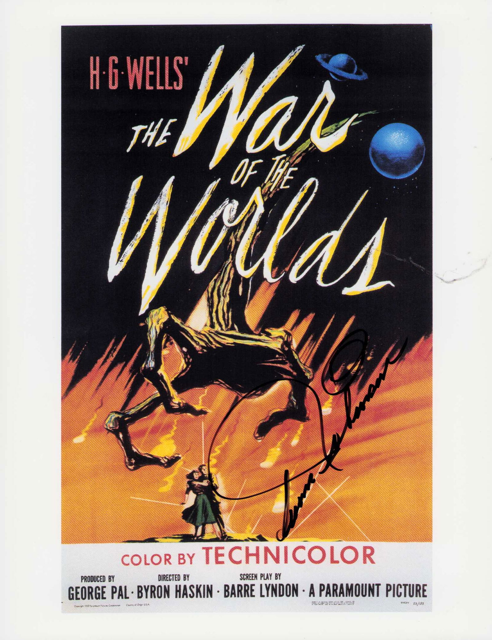 War of the Worlds Ann Robinson signed photograph (1 of 1)