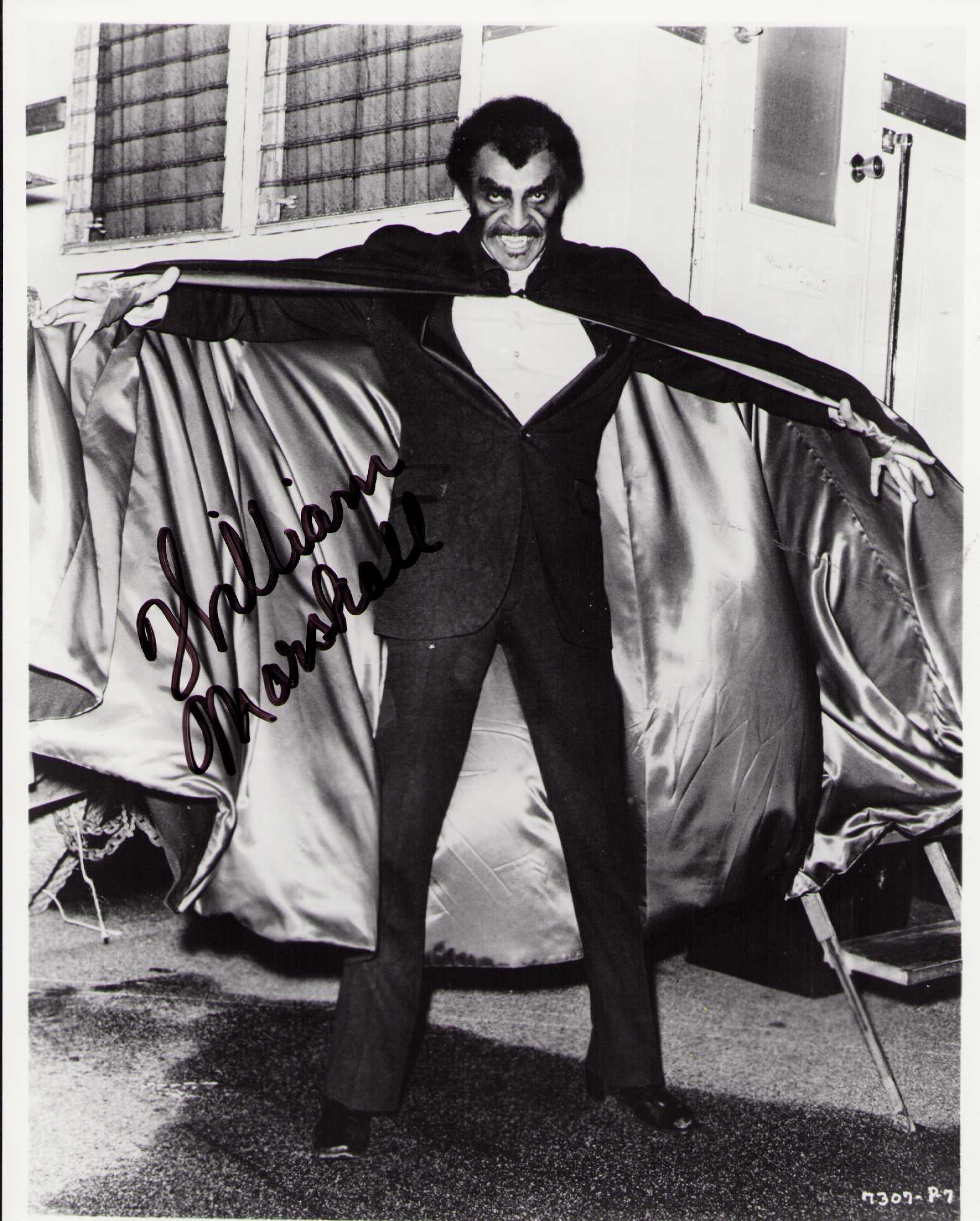 William Marshall Blackula signed photograph Rare: A rare vintage still signed as Blackula yep Black Dracula Certificate of AuthenticityEVERY item in this auction comes with at minimum one fully illustrated and serial numbered COA signed by the worlds
