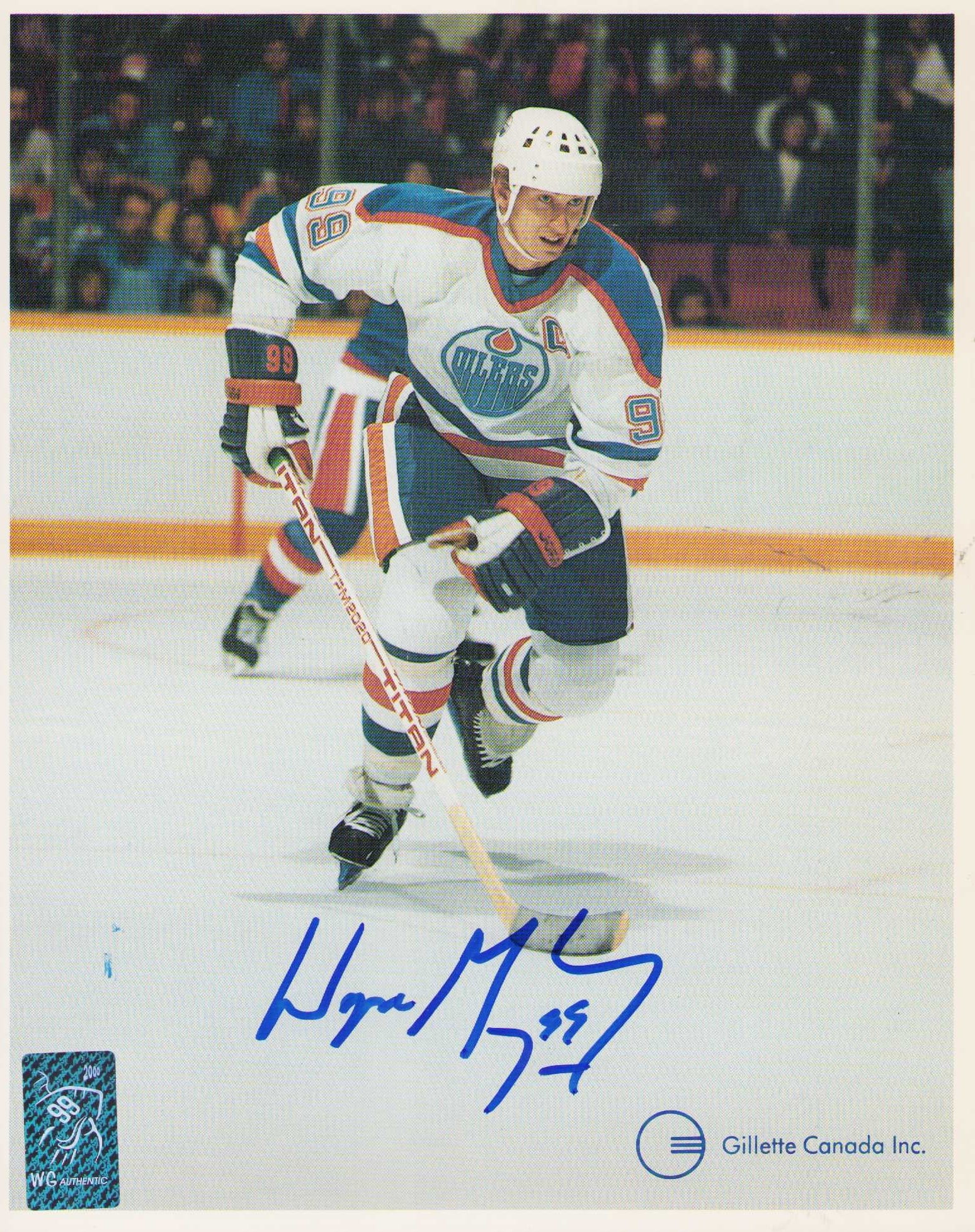Wayne Gretzky signed photograph: A wonderful vintage signed 8x10 of the great One himself hockey legend Gretzky with his own hologram from the signing on it Certificate of AuthenticityEVERY item in this auction comes with at minimum