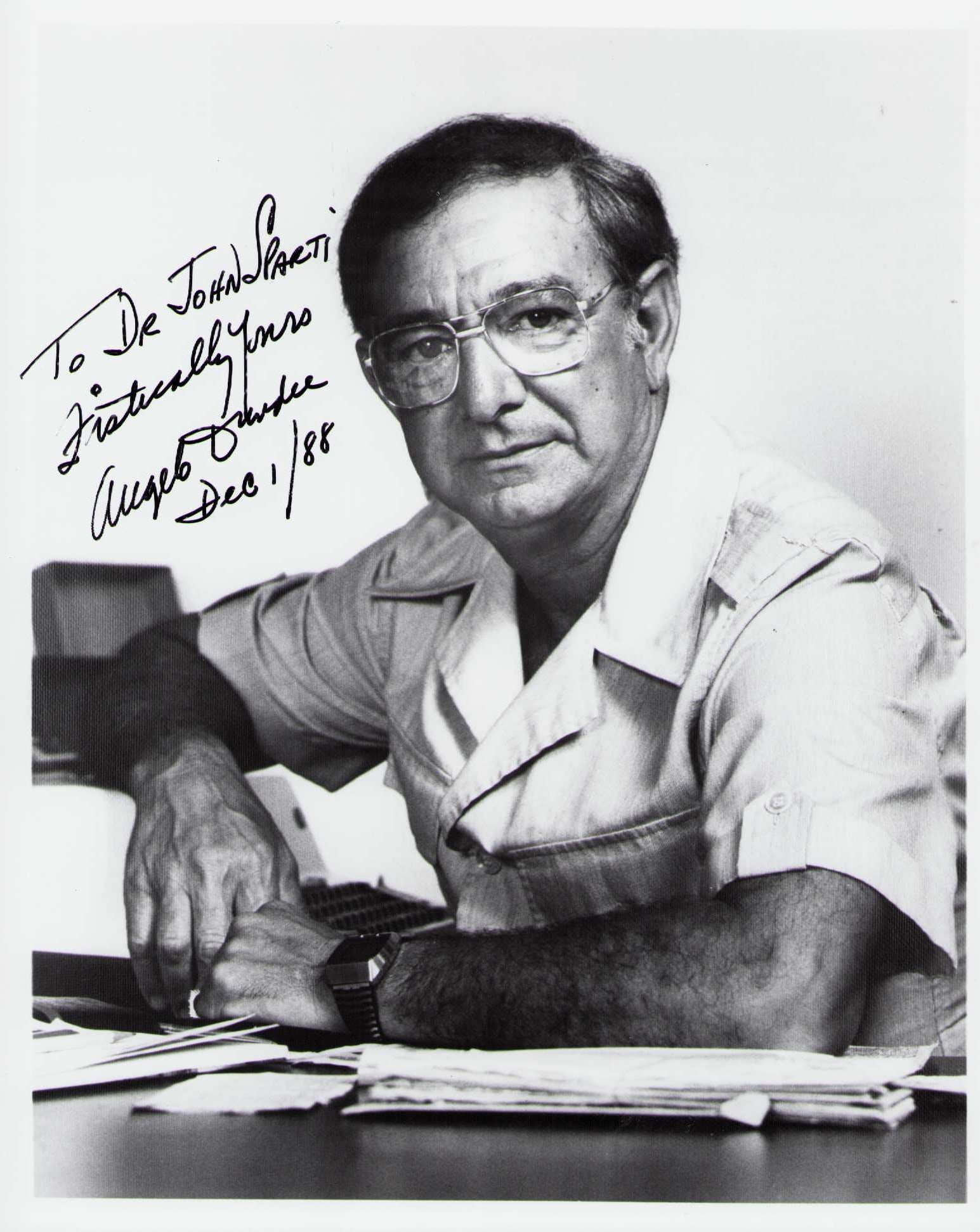 Angelo Dundee signed photograph: A scarce vintage signed 8x10 of the legend Certificate of AuthenticityEVERY item in this auction comes with at minimum one fully illustrated and serial numbered COA signed by the worlds leading