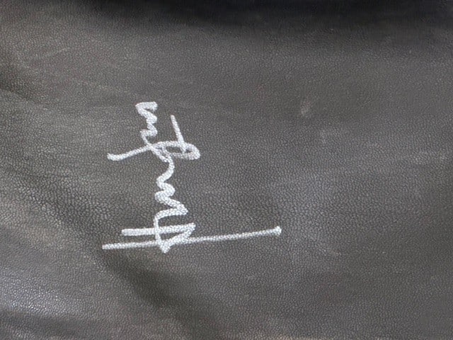 Indiana Jones leather jacket signed by Harrison Ford: First this is a leather reproduction of his famous jacket ITSELF worth 400.00 THEN it was signed by Harrison Ford in a private signing AND stickered Beckett Witnessed by Beckett Certificate of