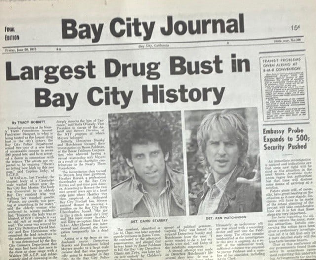 Starsky and Hutch prop newspaper: A seen on screen complete prop newspaper from the remake film starring Ben Stiller and Owen Wilson obtained directly from the prop house Certificate of AuthenticityEVERY item in this auction comes