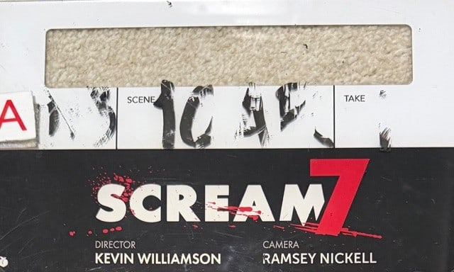 Scream 7 used Directors electronic slate cover: This is the plexi cover used on an electronic slate for marking scenes in the film Scream 7 it still has markings from the last scene they shot it with Certificate of AuthenticityEVERY item in this au