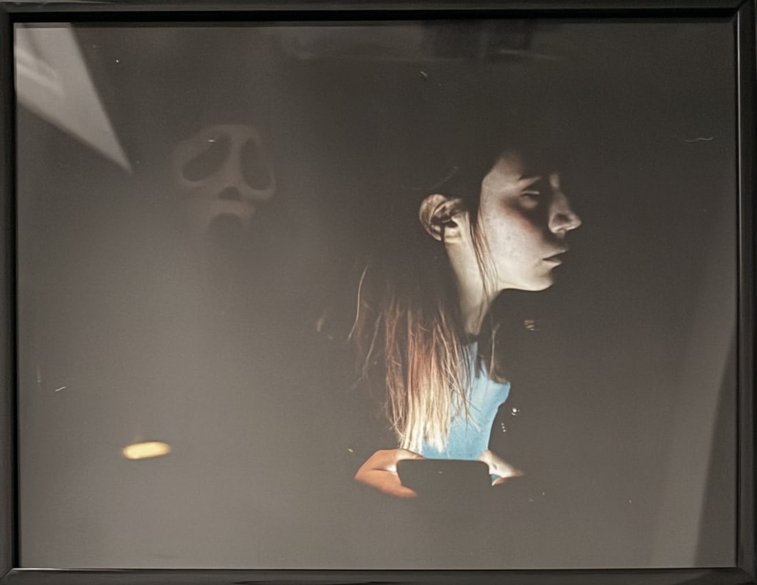 Scream 7 original framed art On screen: Seen on screen in the film in the famed Macher House set is this art in original frame obtained at films finish in a cast crew only auction seen on screen Certificate of AuthenticityEVERY item in this