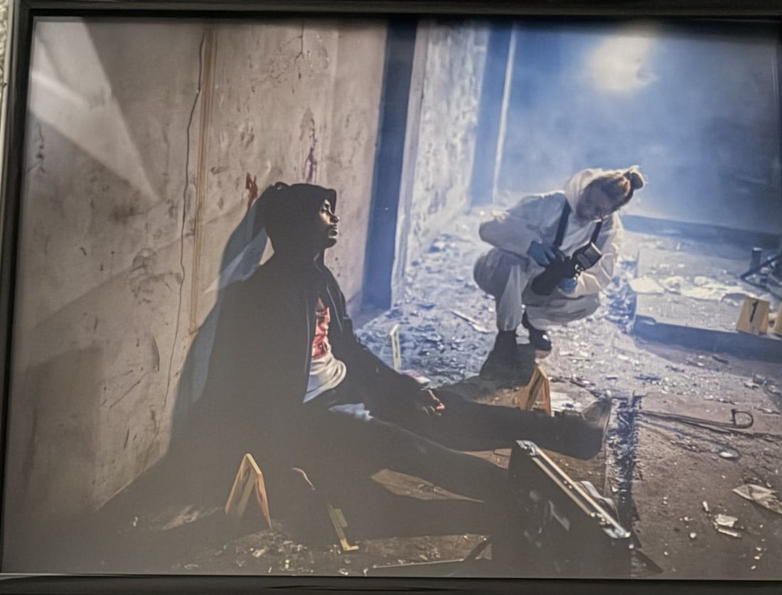 Scream 7 original framed art On screen: Seen on screen in the film in the famed Macher House set is this art in original frame obtained at films finish in a cast crew only auction Certificate of AuthenticityEVERY item in this auction comes